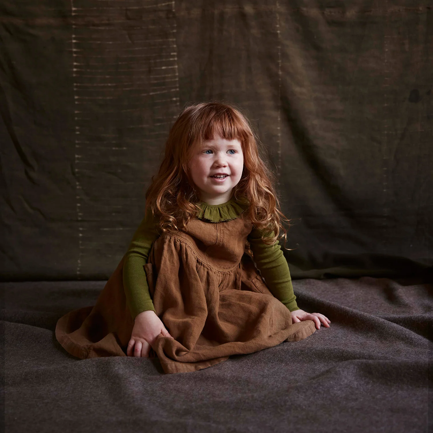 Wren Baby & kids Top - Cotton Pointelle - Olive - Image 10