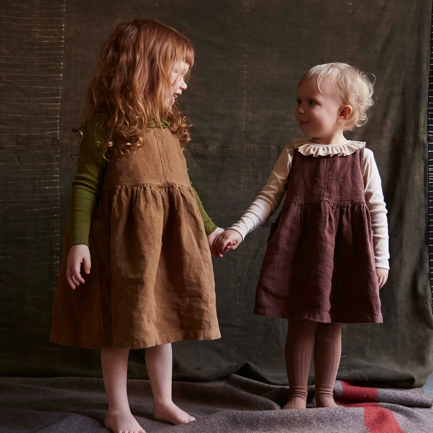 Wren Baby & kids Top - Cotton Pointelle - Olive - Image 13
