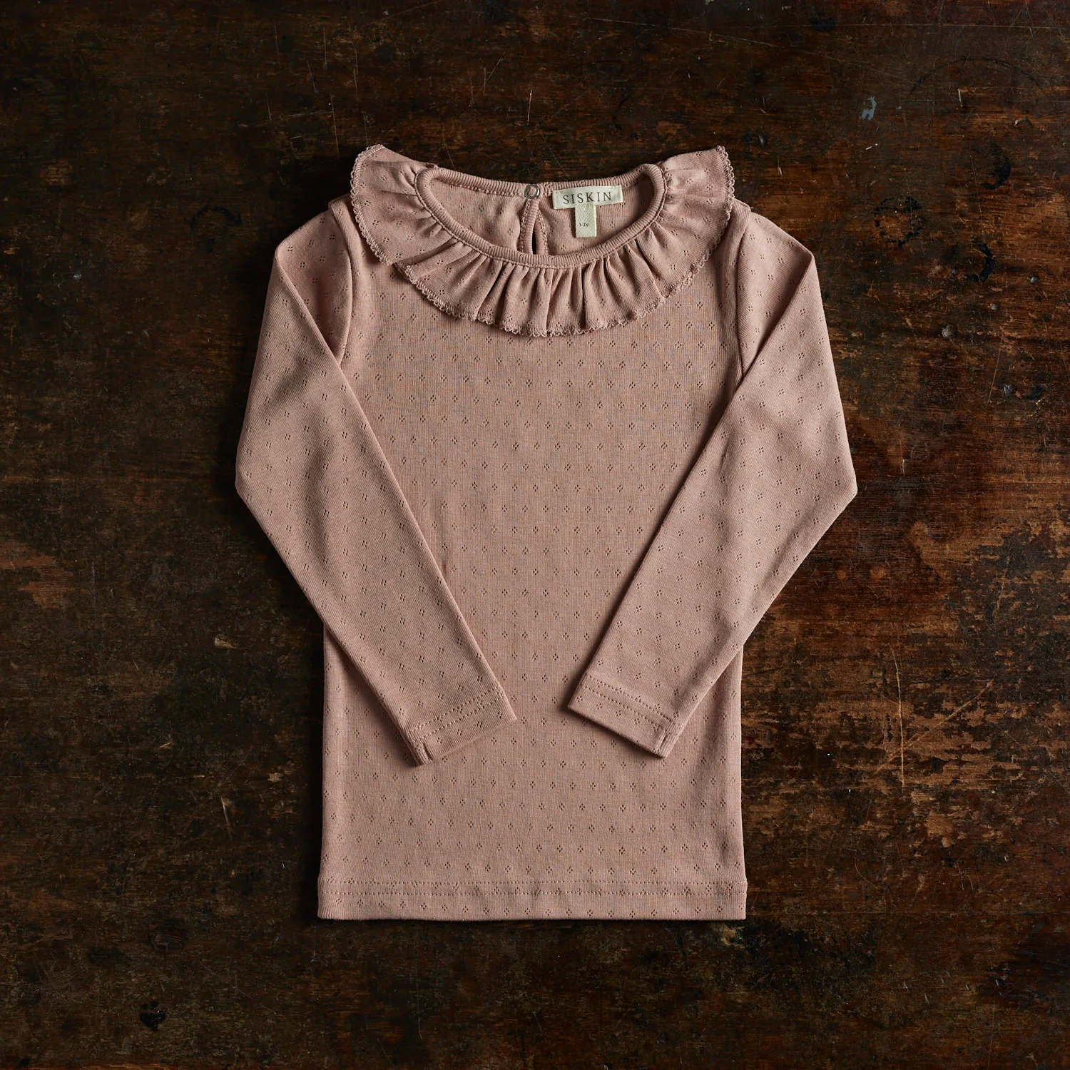 Wren Baby & kids Top - Cotton Pointelle - Peony - Image 2