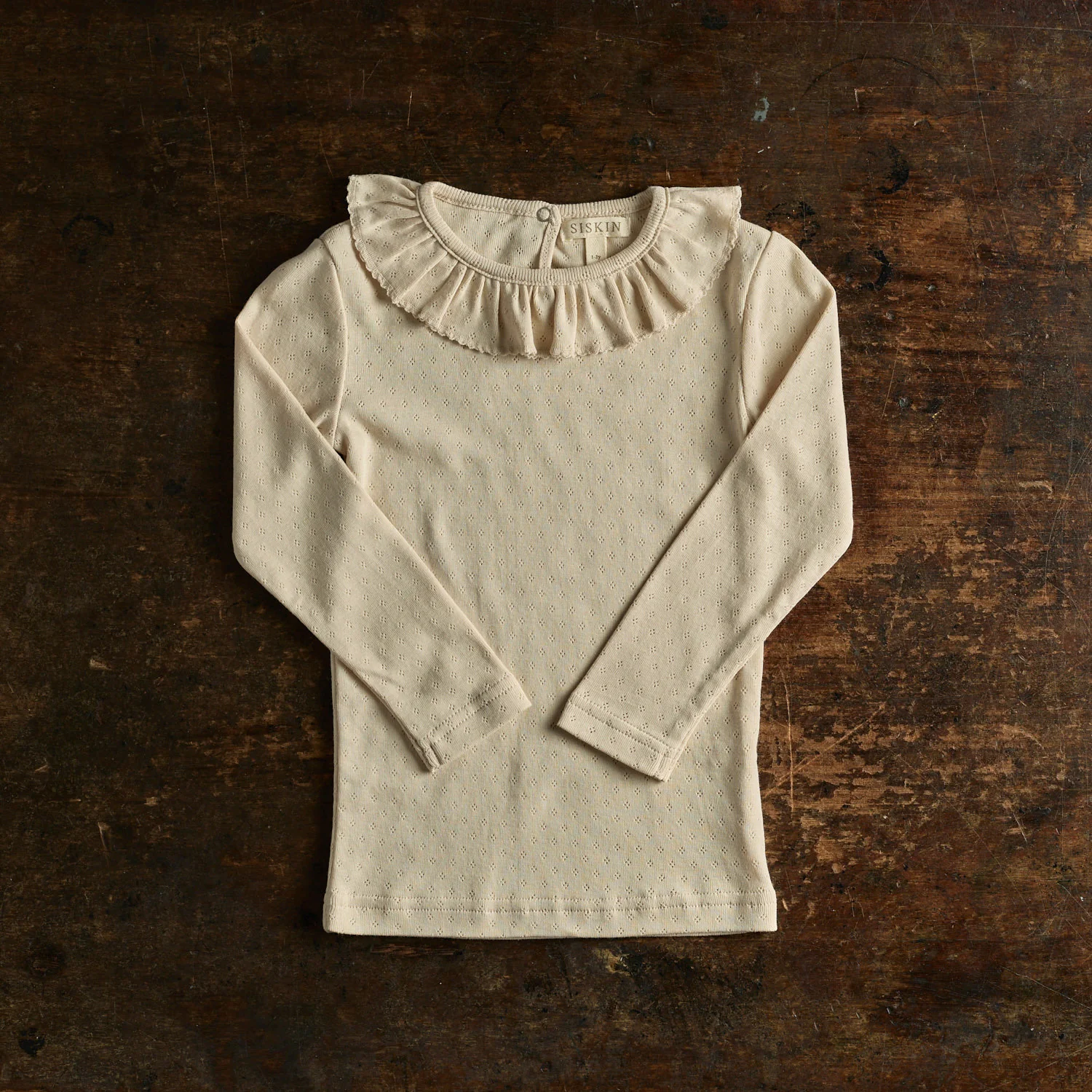 Wren Baby & kids Top - Cotton Pointelle - Shell - Image 2