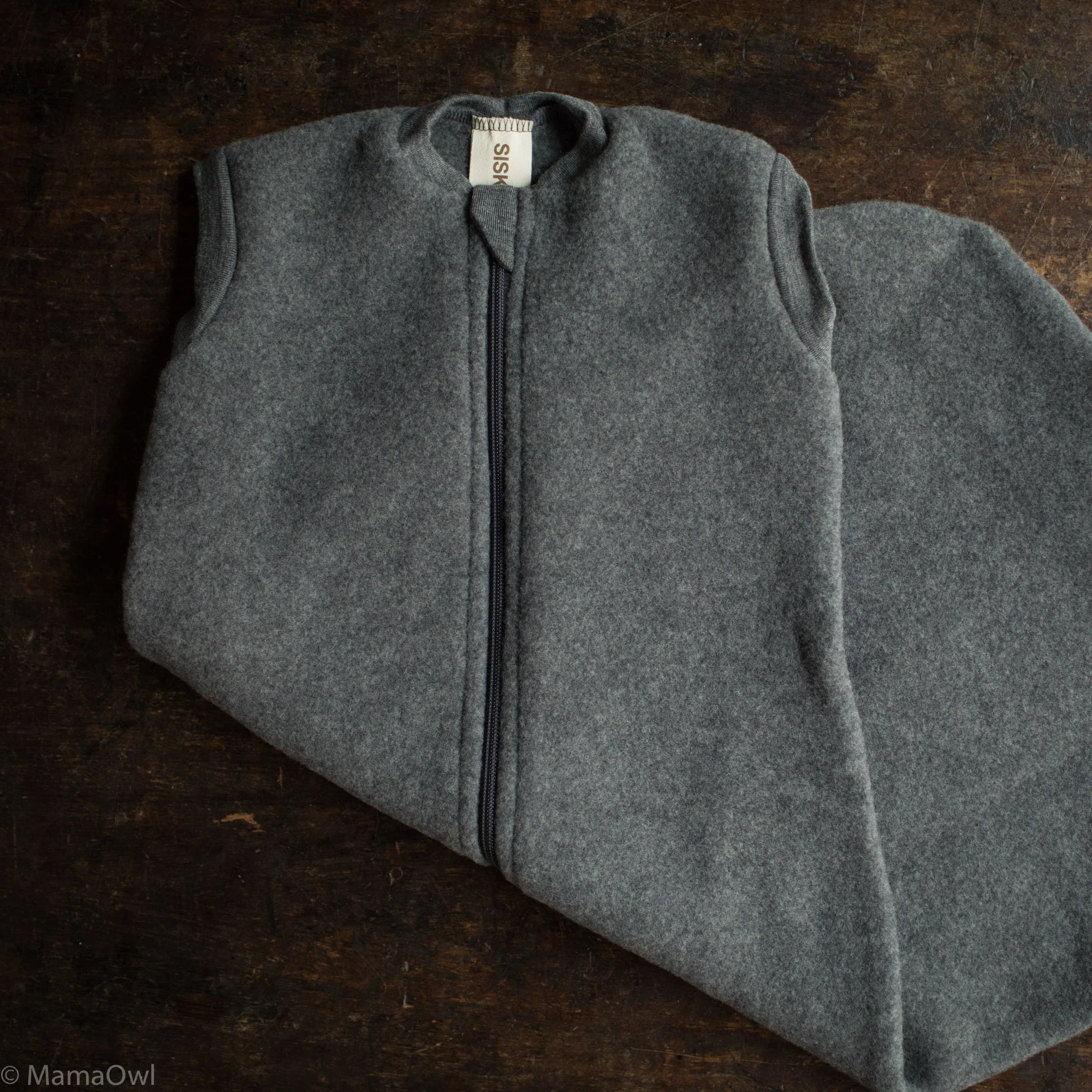 Reedling Baby Sleeping Bag - Merino Wool Fleece - Slate - Image 2