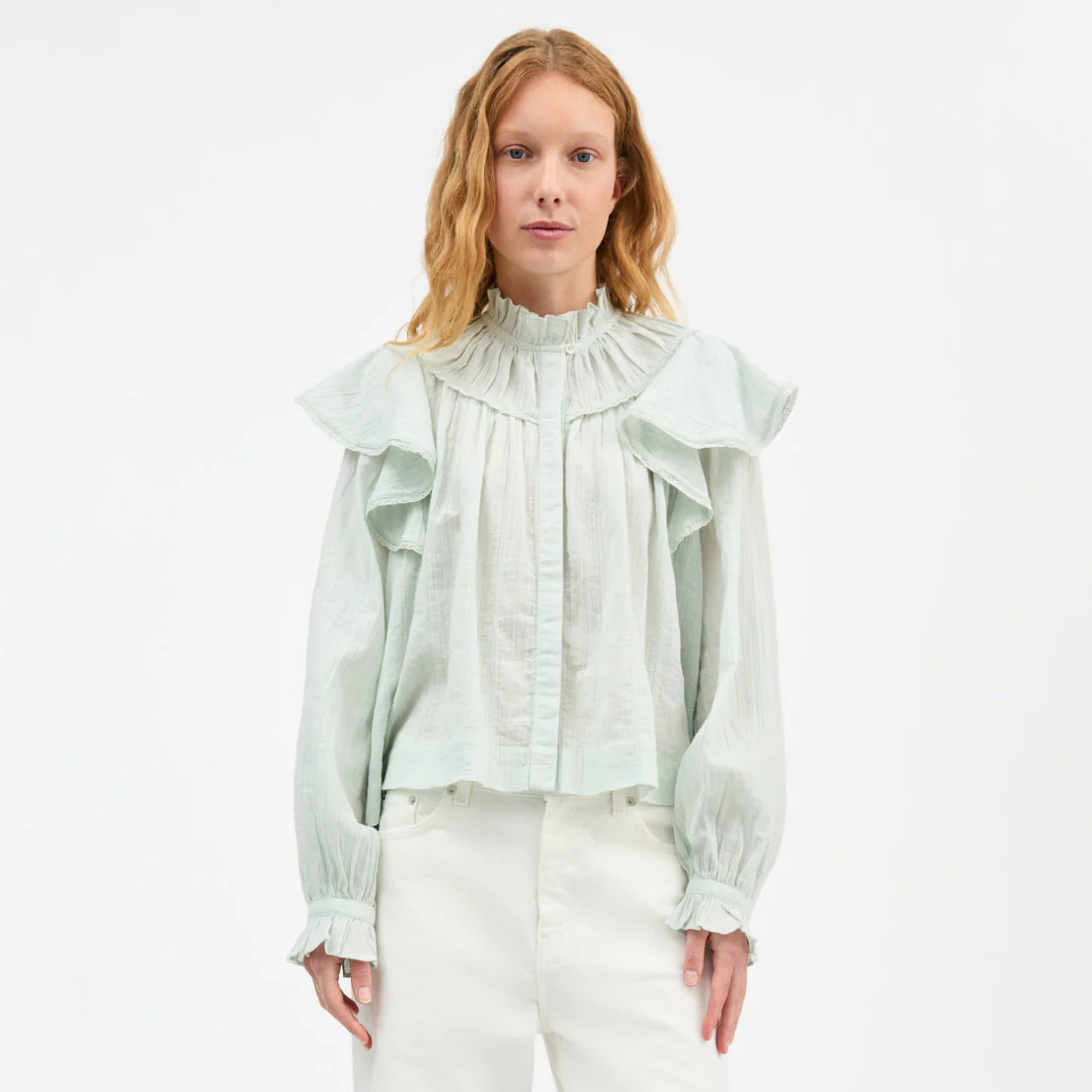 Women's Cotton Clea Shirt - Light Aqua - Image 5