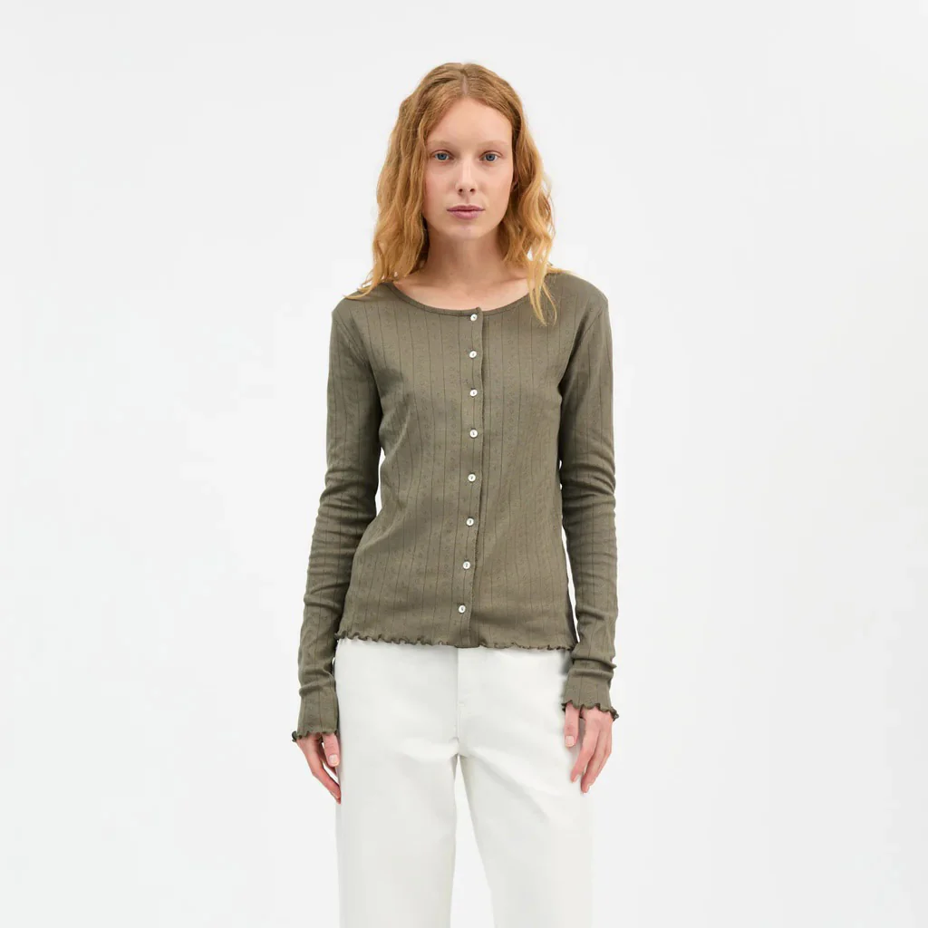 Women's Cotton Edie Cardigan - Olive - Image 5