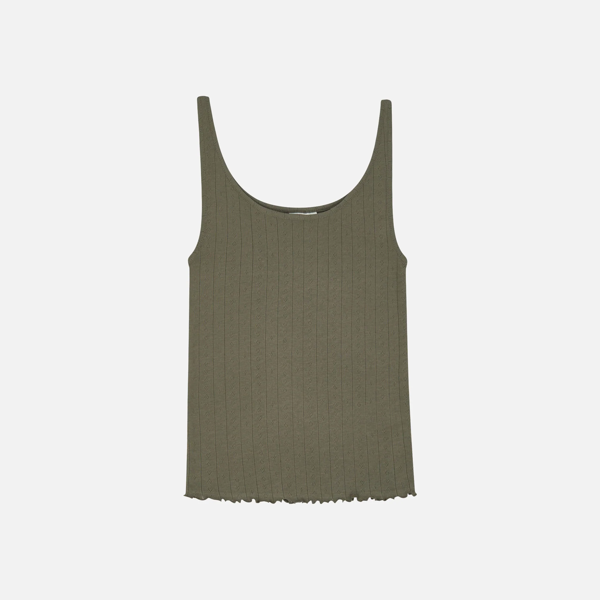 Women's Cotton Edie Low Back Top - Olive - Image 3