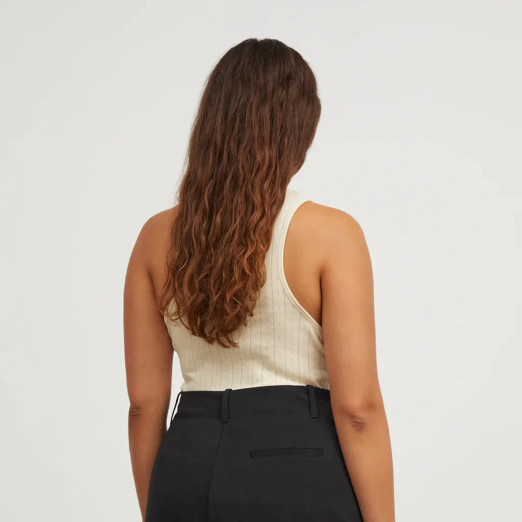 Women's Cotton Edie Tank Top - Light Beige - Image 2