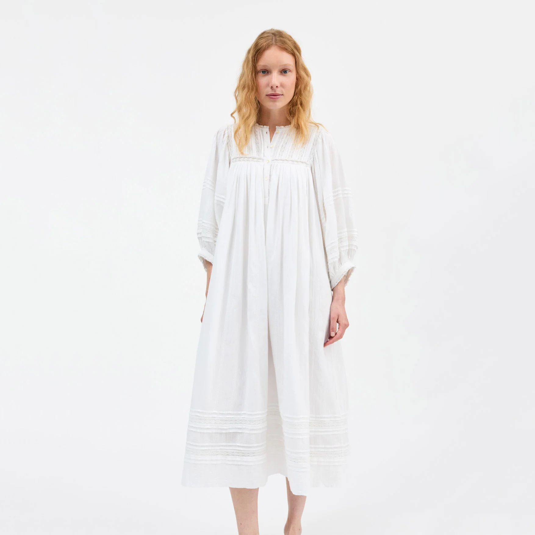 Women's Cotton Florentine Dress - Optic White