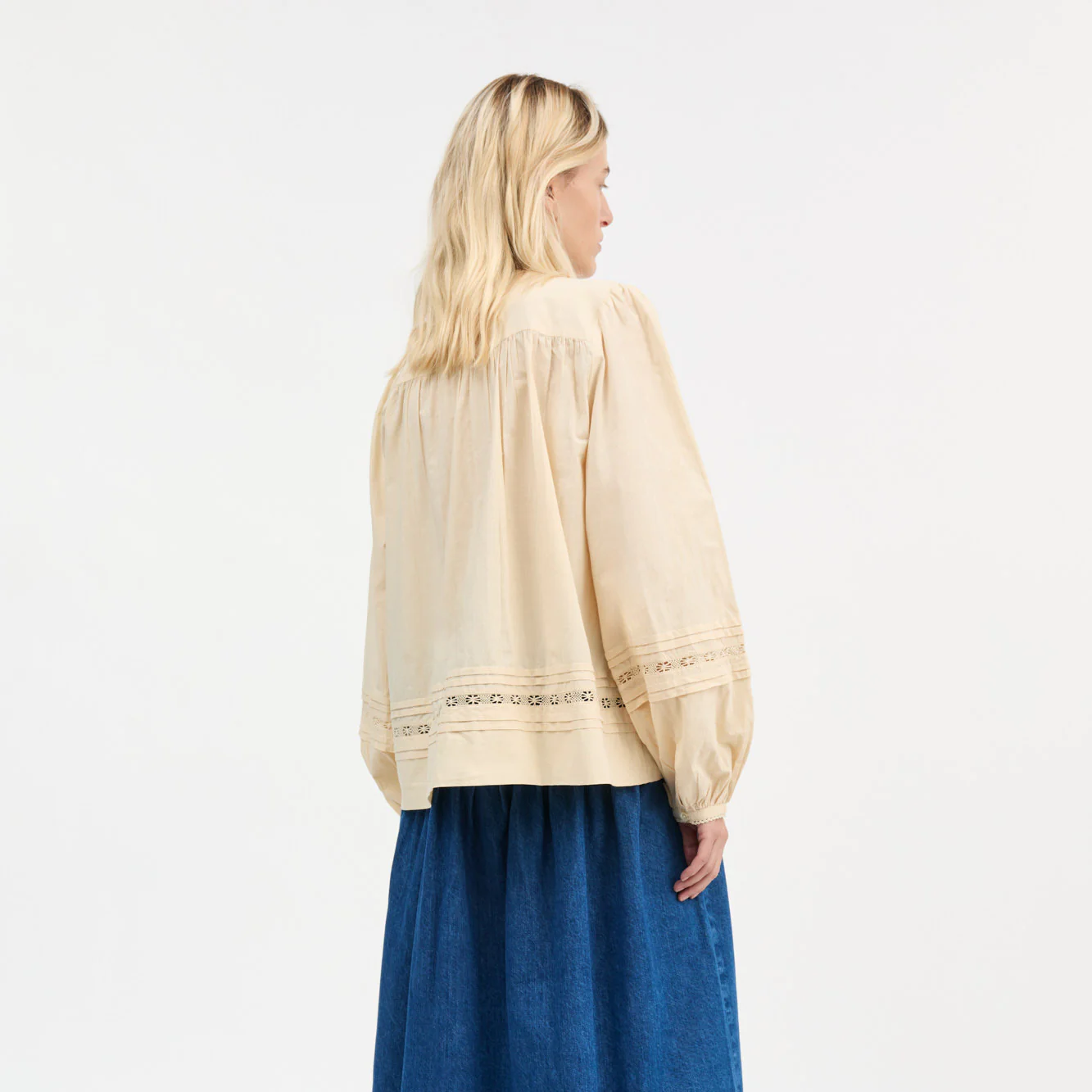 Women's Cotton Leaf Shirt - Antique Beige - Image 4