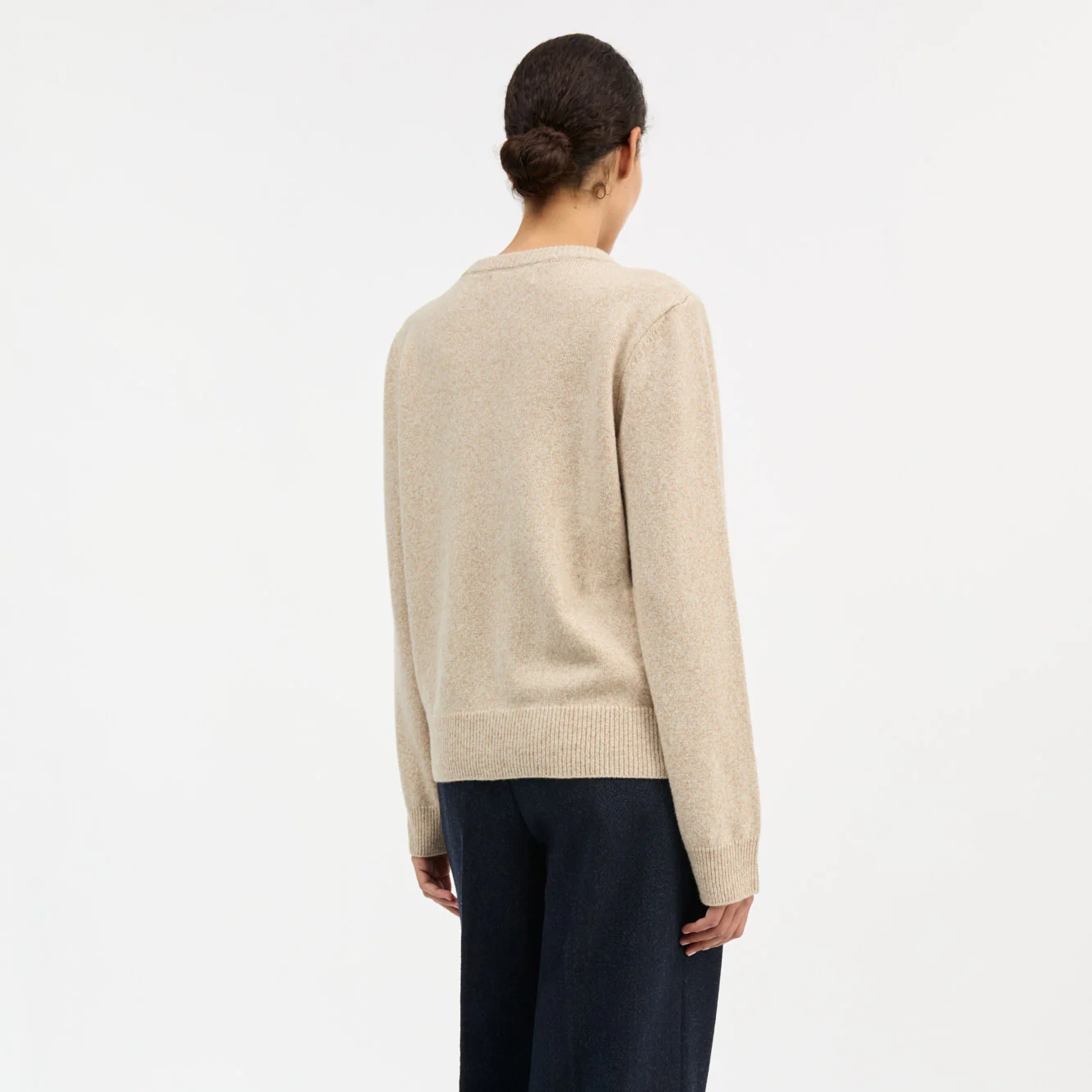 Women's Merino Wool Senna Cardigan - Beige Mouliné - Image 3