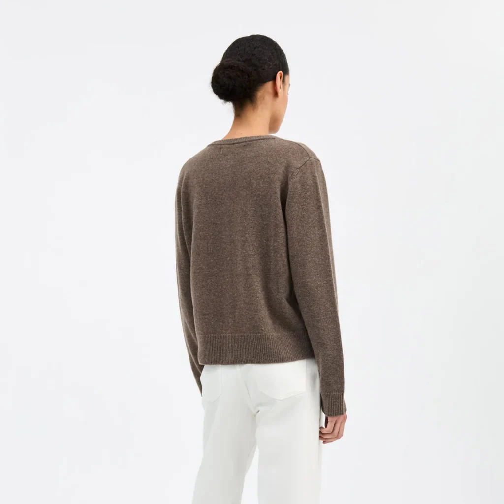 Women's Merino Wool Senna Cardigan - Brown Melange - Image 5