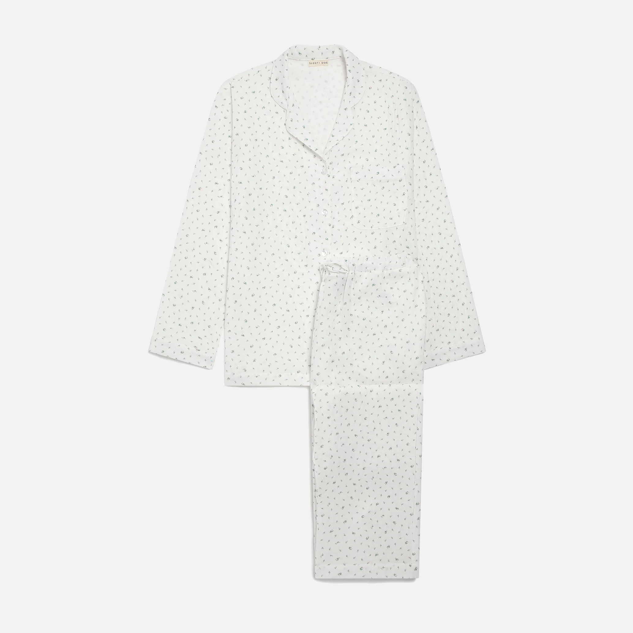 Women's Cotton Traditional Pyjama Set - White - Image 3