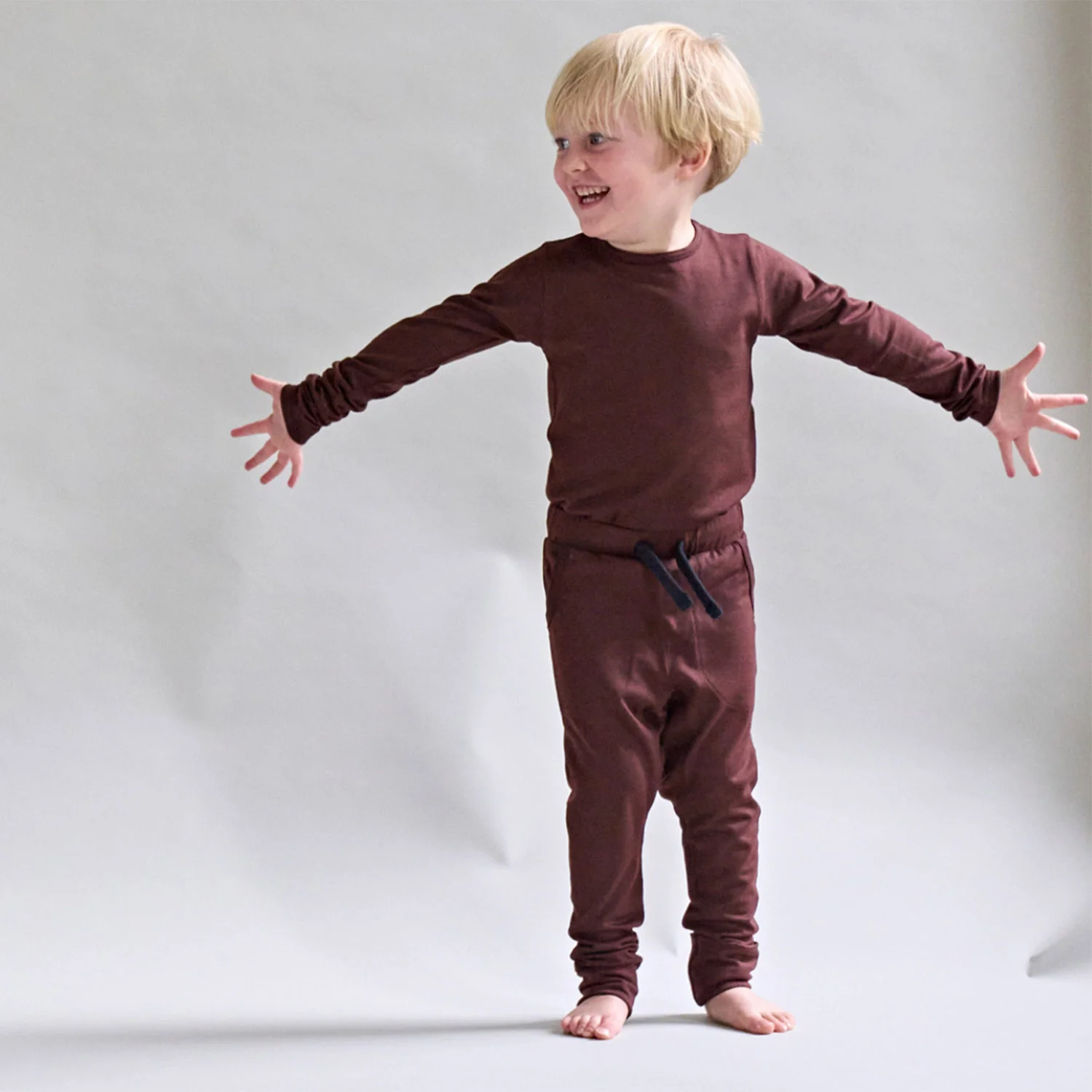 Kids Merino Wool 24-7 Trouser - Chocolate - Image 4