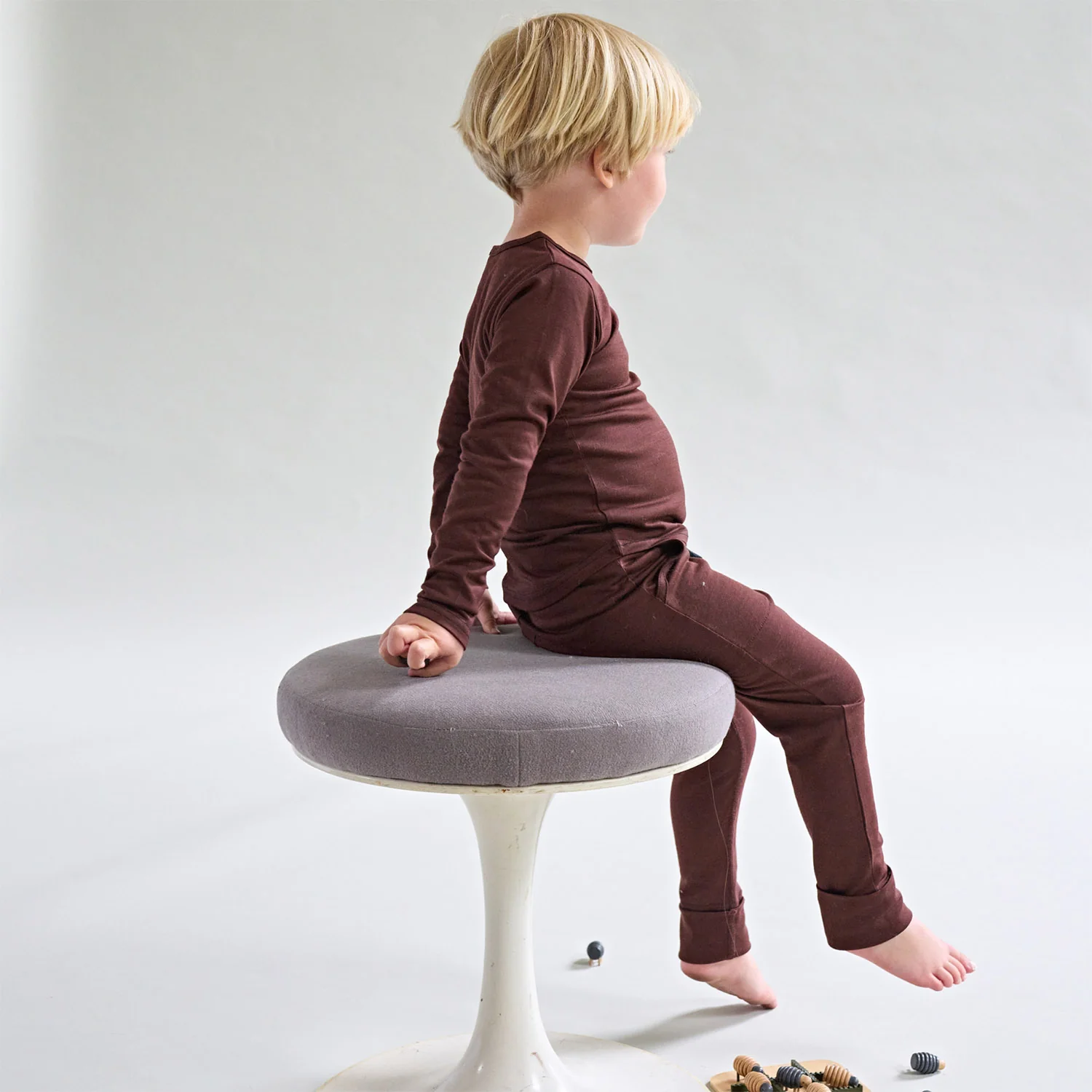 Kids Merino Wool 24-7 Trouser - Chocolate - Image 5