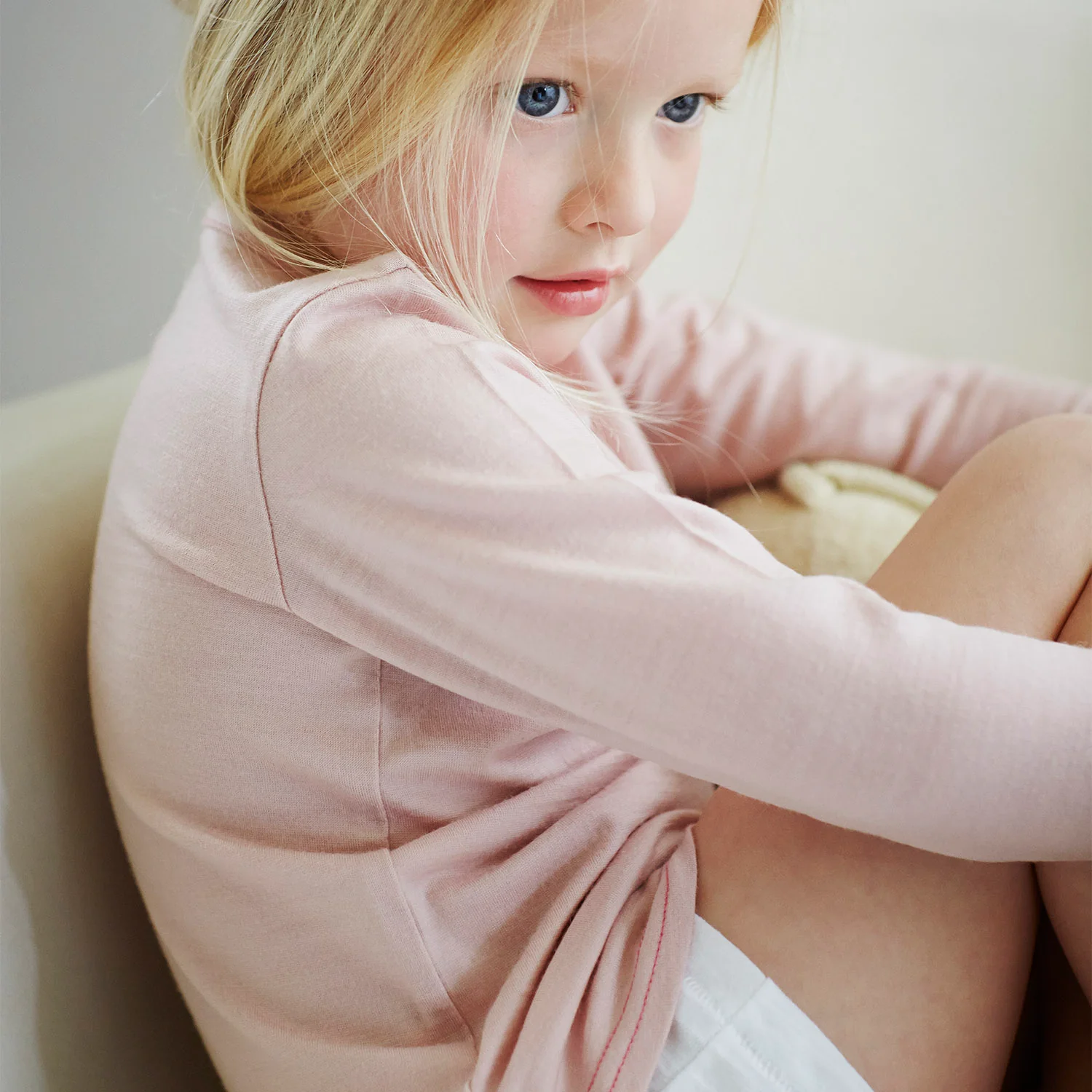 Kids Merino Wool LS Top - Pink Peach Blossom - Image 4