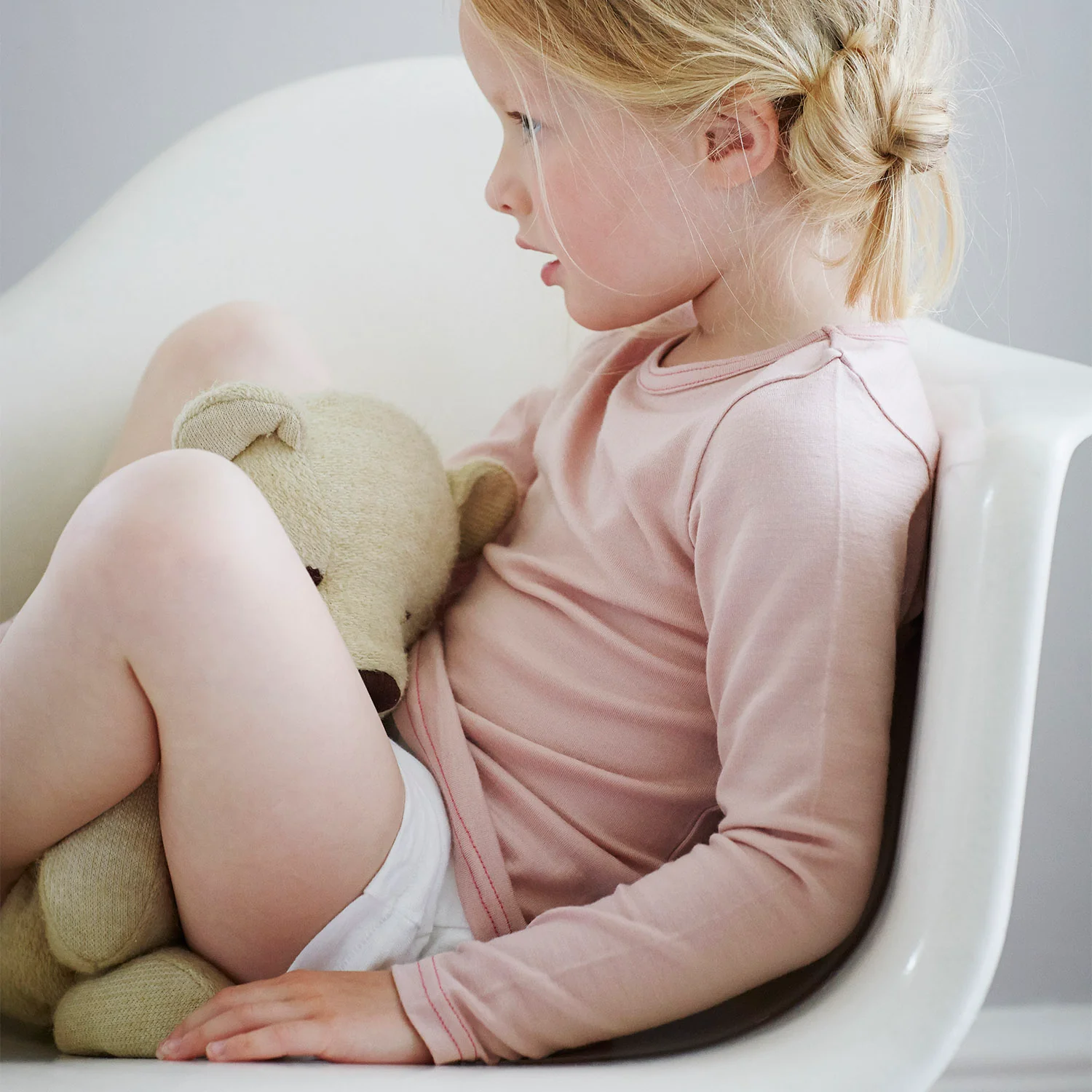 Kids Merino Wool LS Top - Pink Peach Blossom - Image 5