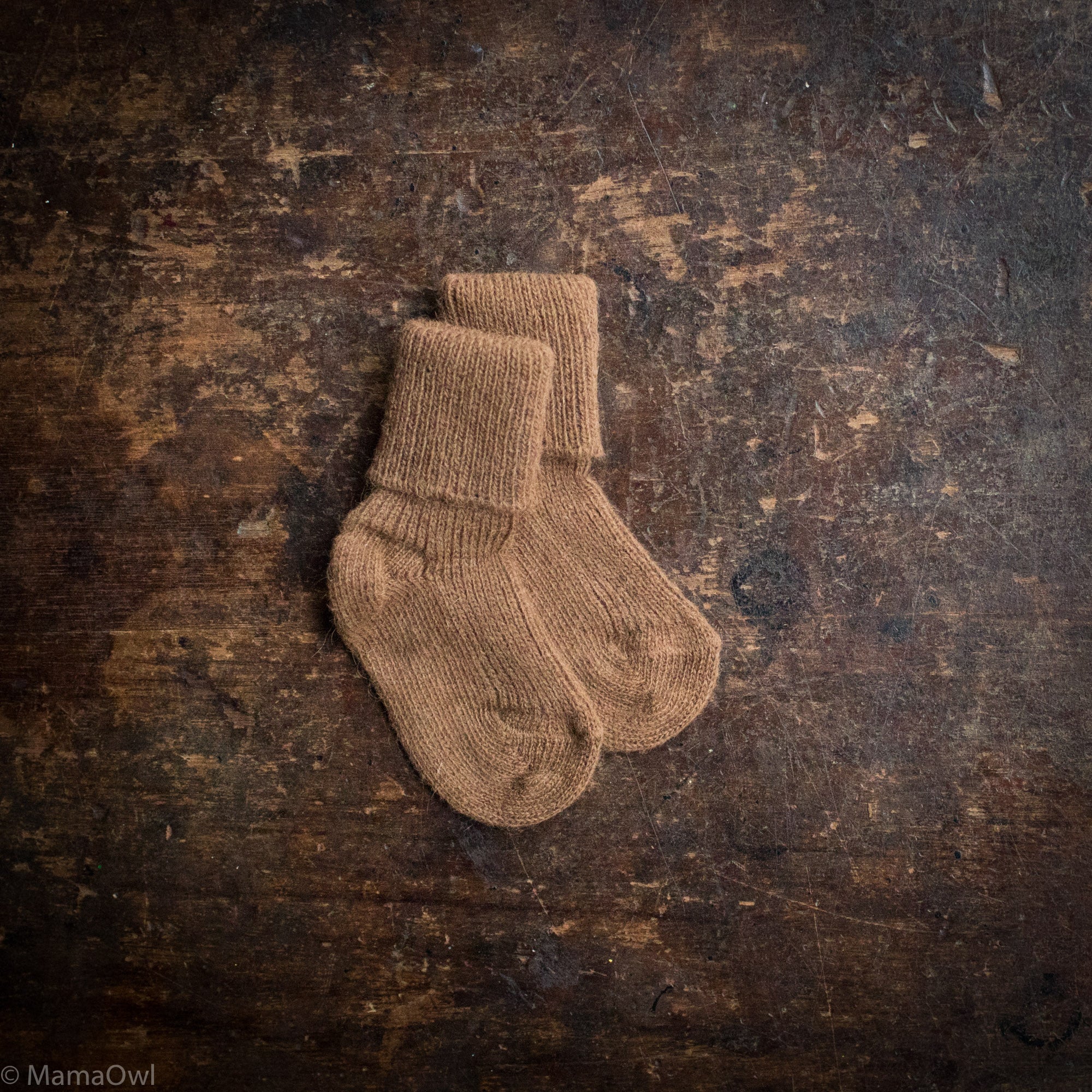 Baby Camel Wool Socks - Natural brown