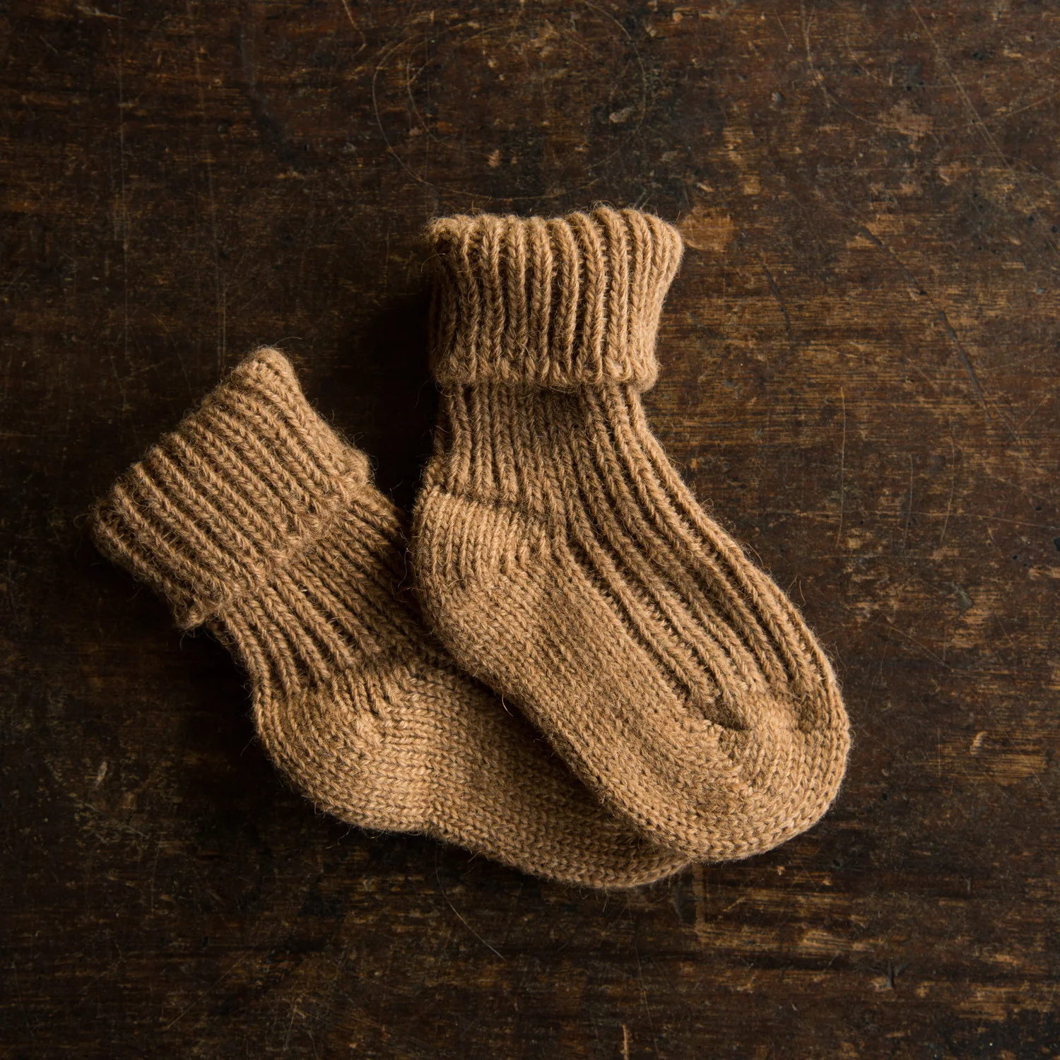 Baby Camel Wool Socks - Natural brown - Image 2