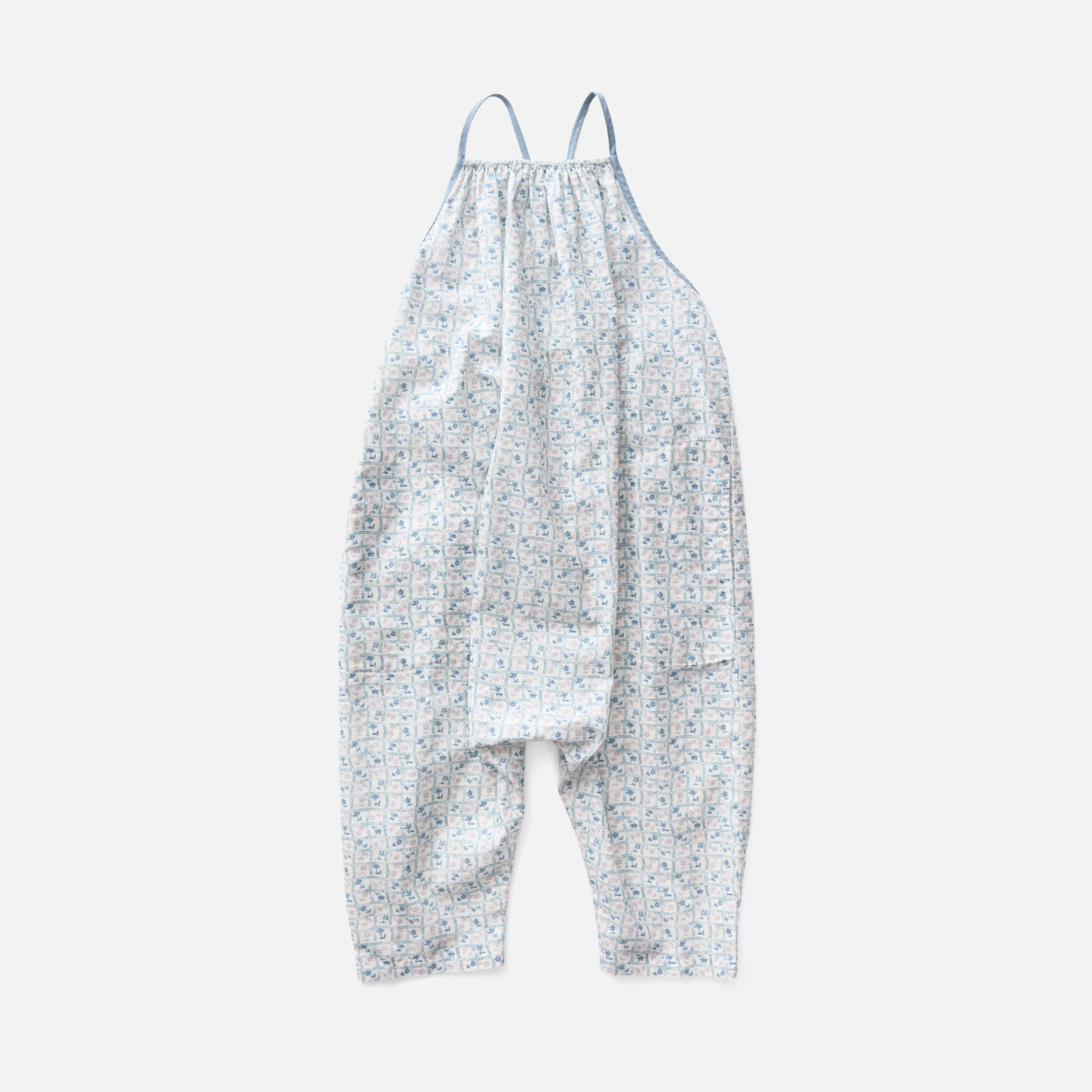 Baby & Kids Cotton Ines Romper - Azul Flower Press Print - Image 2