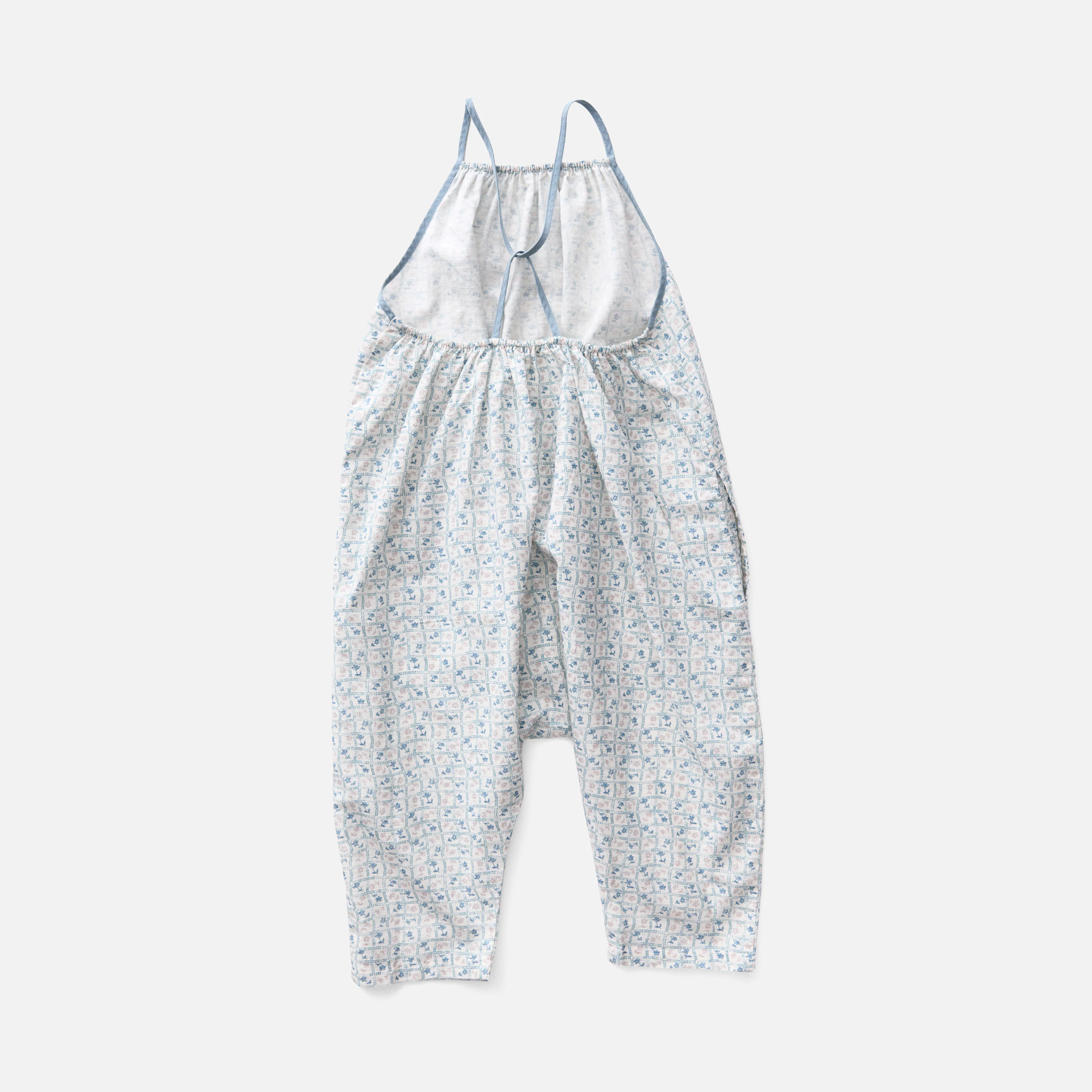 Baby & Kids Cotton Ines Romper - Azul Flower Press Print - Image 3