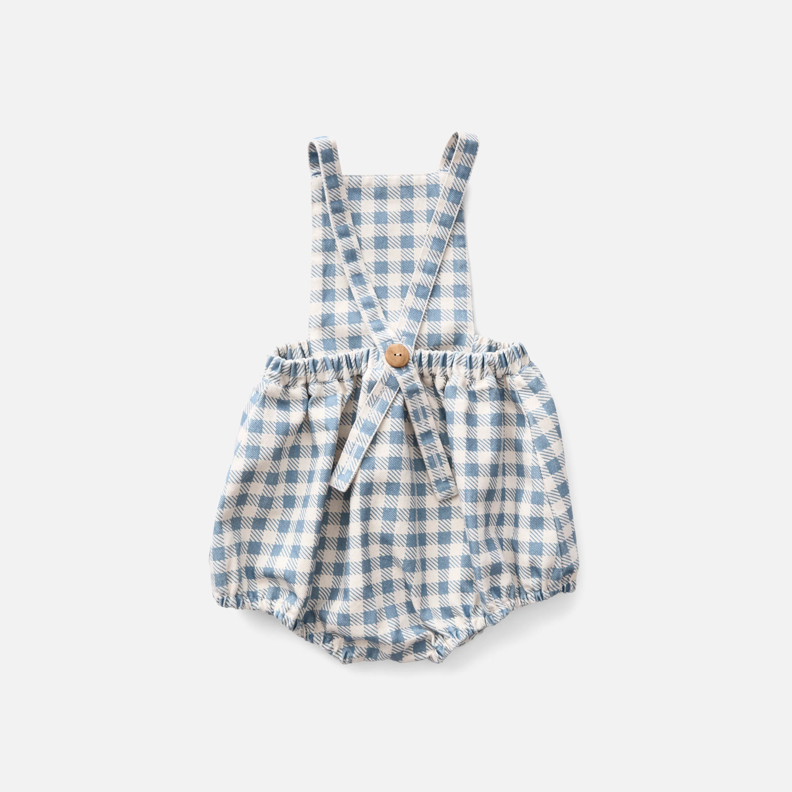 Baby & Kids Cotton Oona Romper - Azul Gingham Print - Image 3