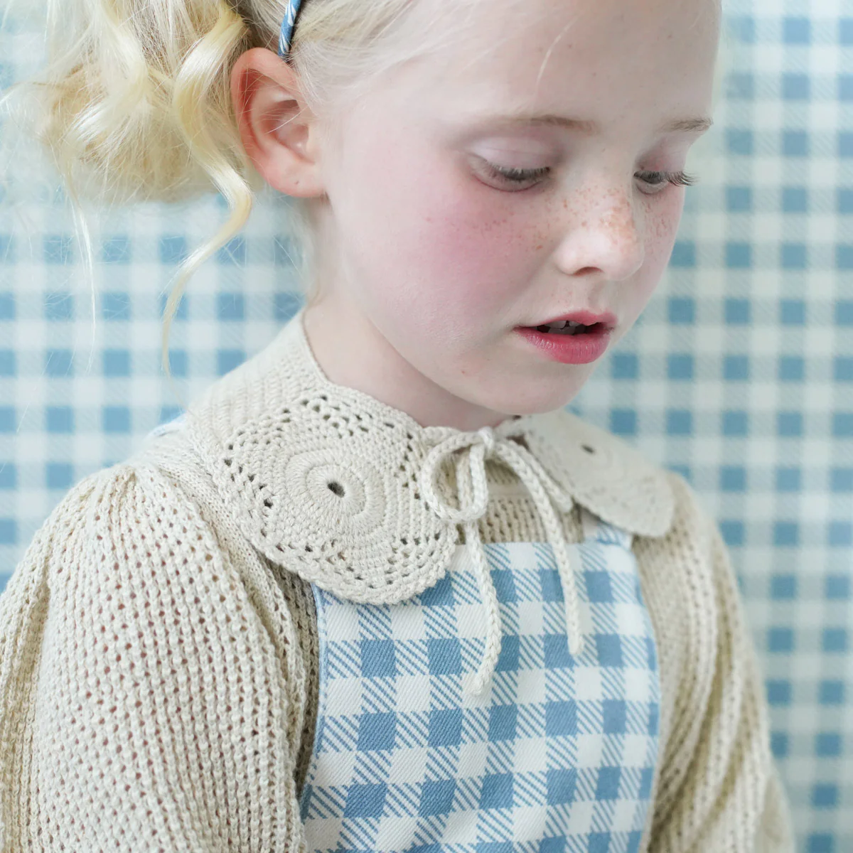 Baby & Kids Cotton Oona Romper - Azul Gingham Print - Image 8