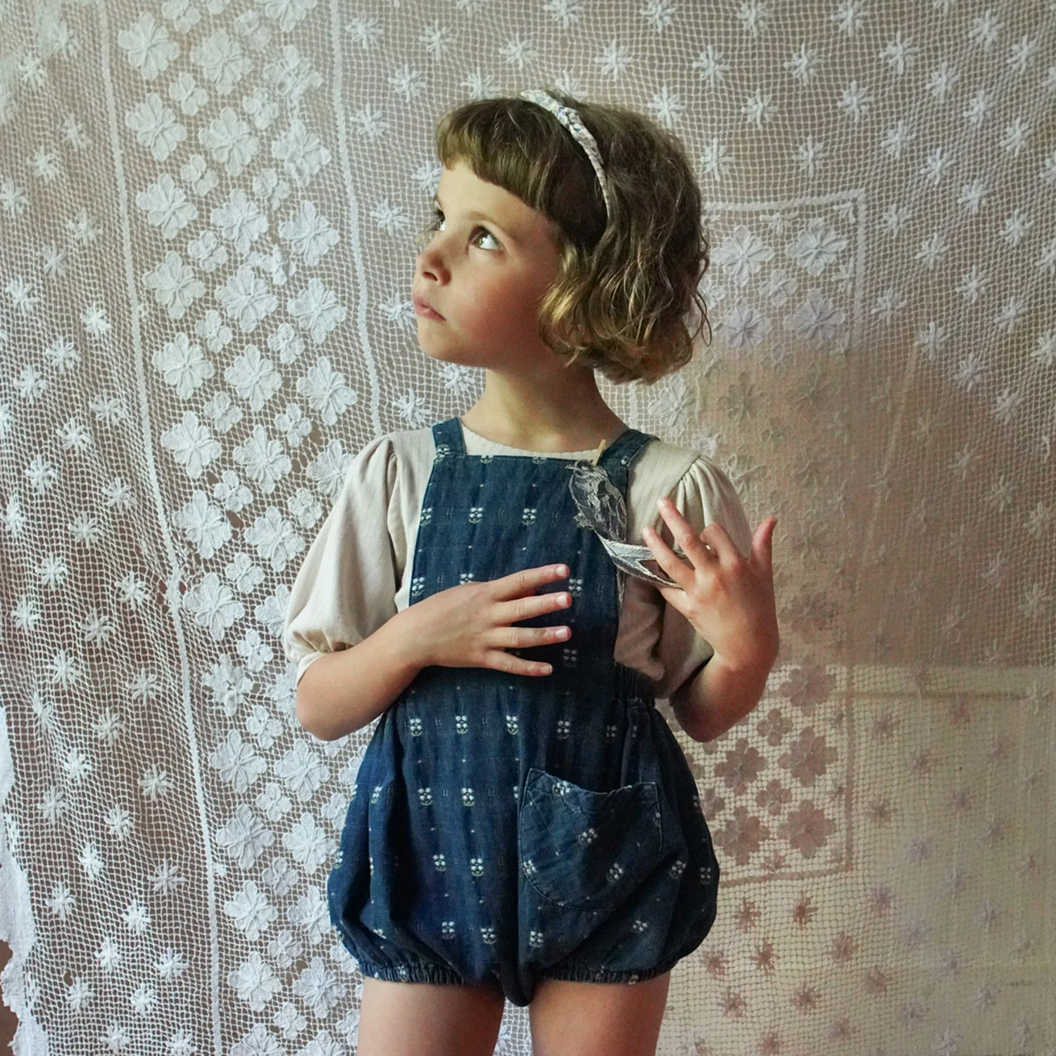 Kids Cotton Balloon Tee - Dove Pointelle - Image 2