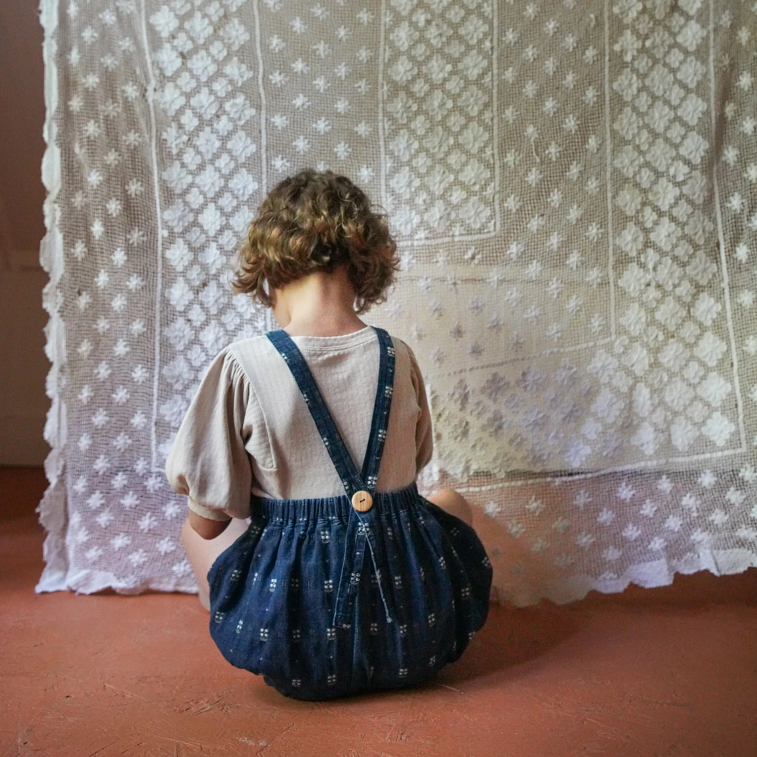 Kids Cotton Balloon Tee - Dove Pointelle - Image 3