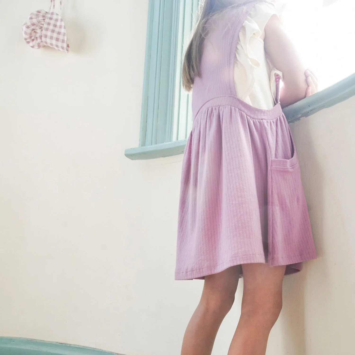 Kids Cotton Dunes Dress - Zinnia Pointelle - Image 3