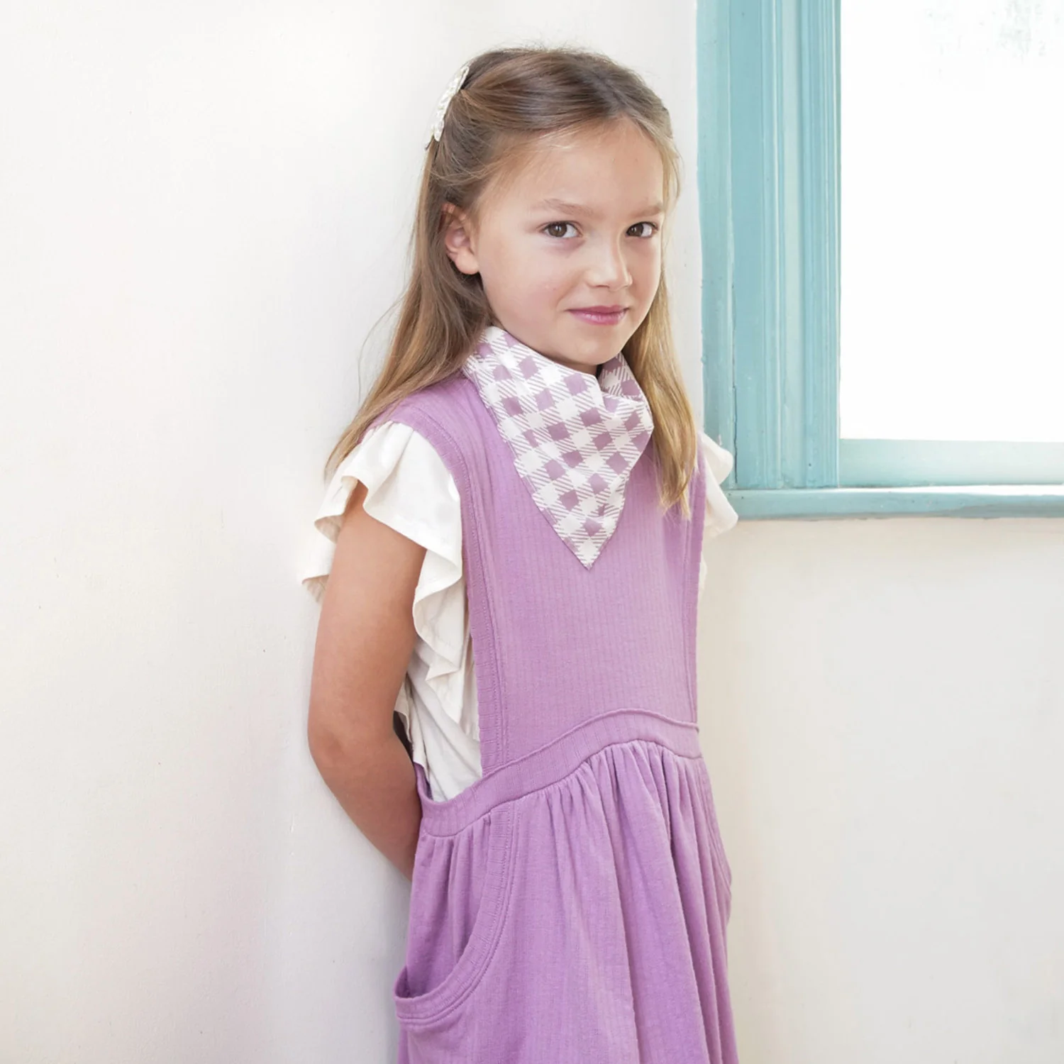 Kids Cotton Dunes Dress - Zinnia Pointelle - Image 4