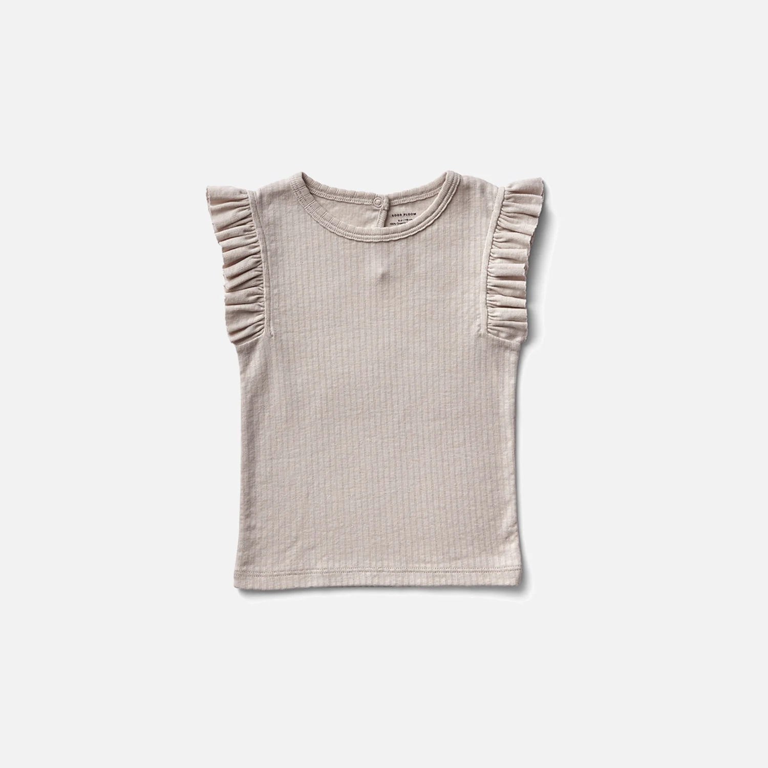 Kids Cotton Frill Tee - Dove Pointelle