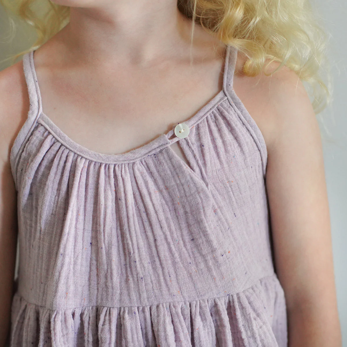 Kids Cotton Birdie Tunic - Faded Zinnia - Image 3