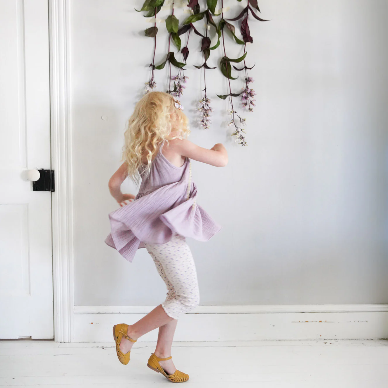 Kids Cotton Birdie Tunic - Faded Zinnia - Image 4