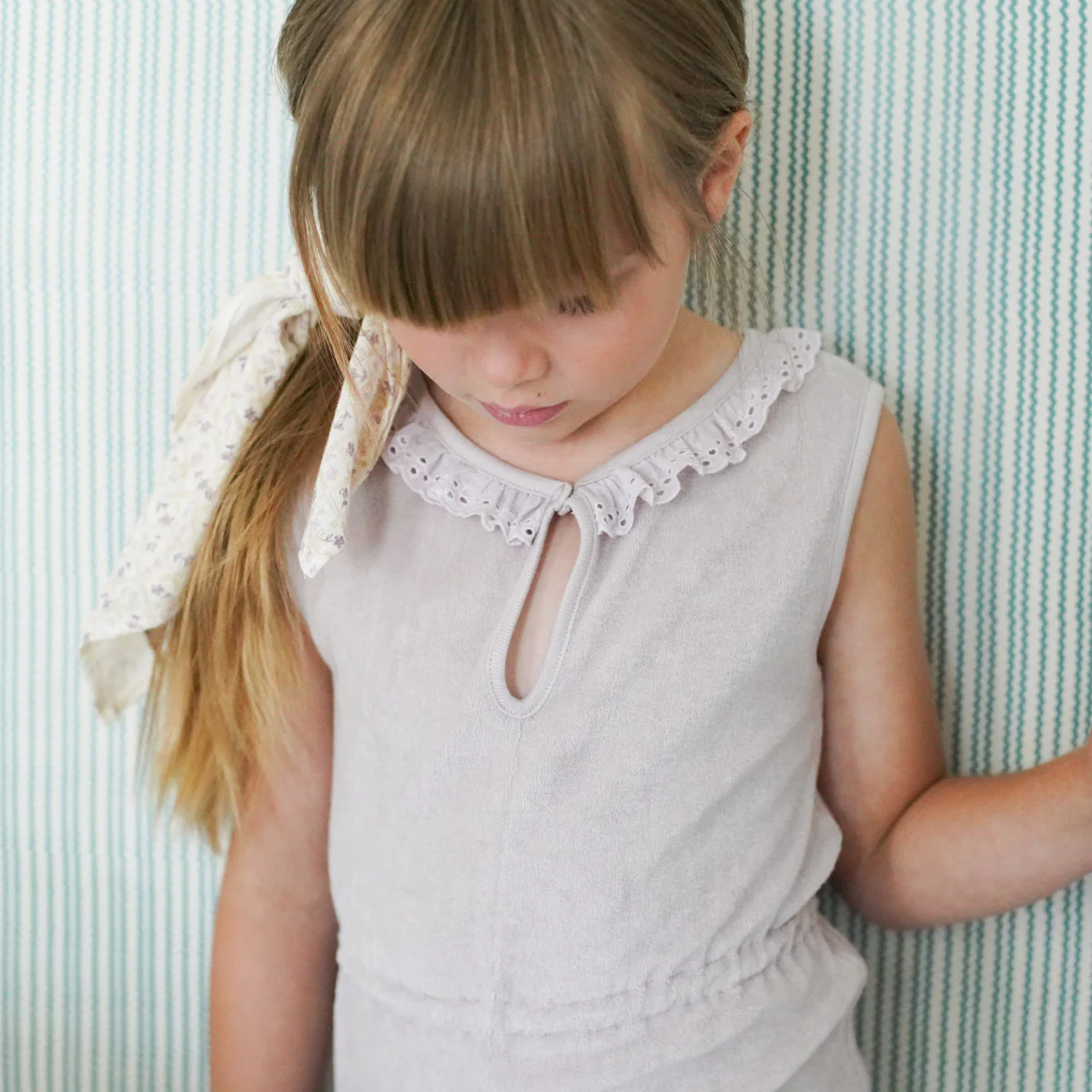 Kids Pima Cotton Terry Club Shortall - Seashell - Image 6