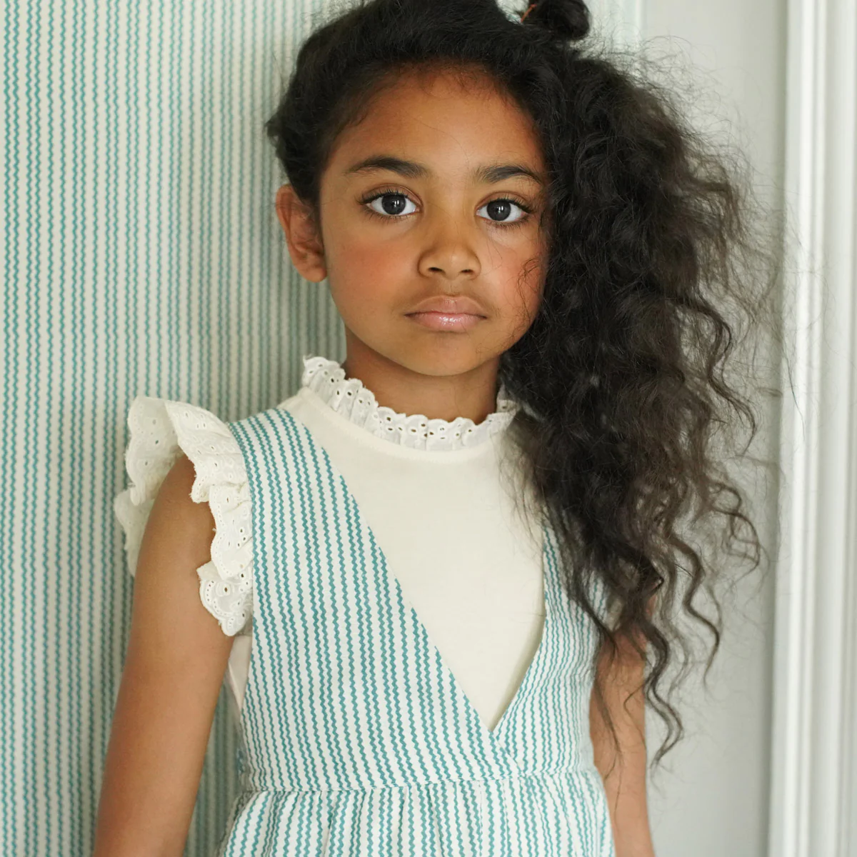 Kids Pima Cotton Eyelet Tee - Milk - Image 2