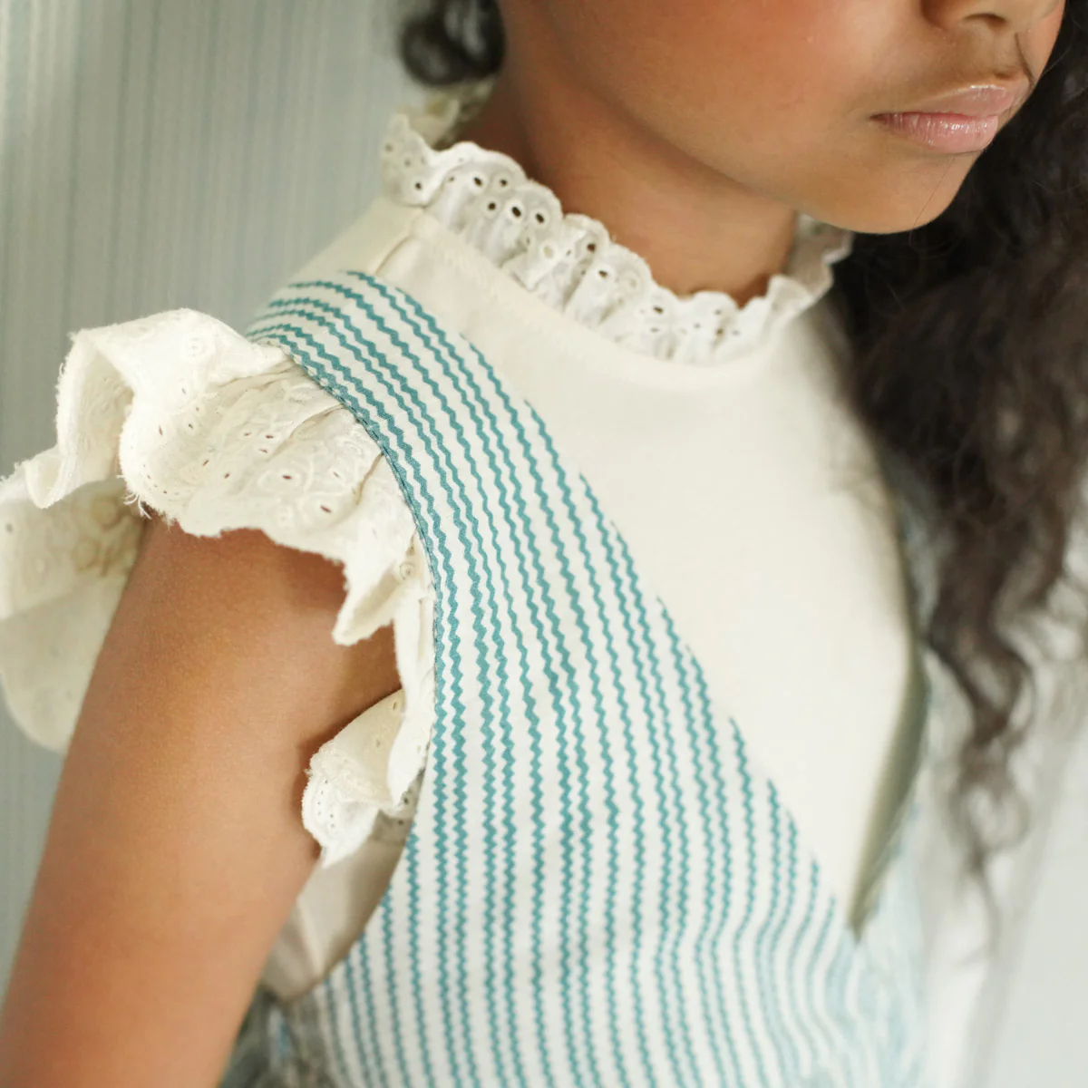 Kids Pima Cotton Eyelet Tee - Milk - Image 5