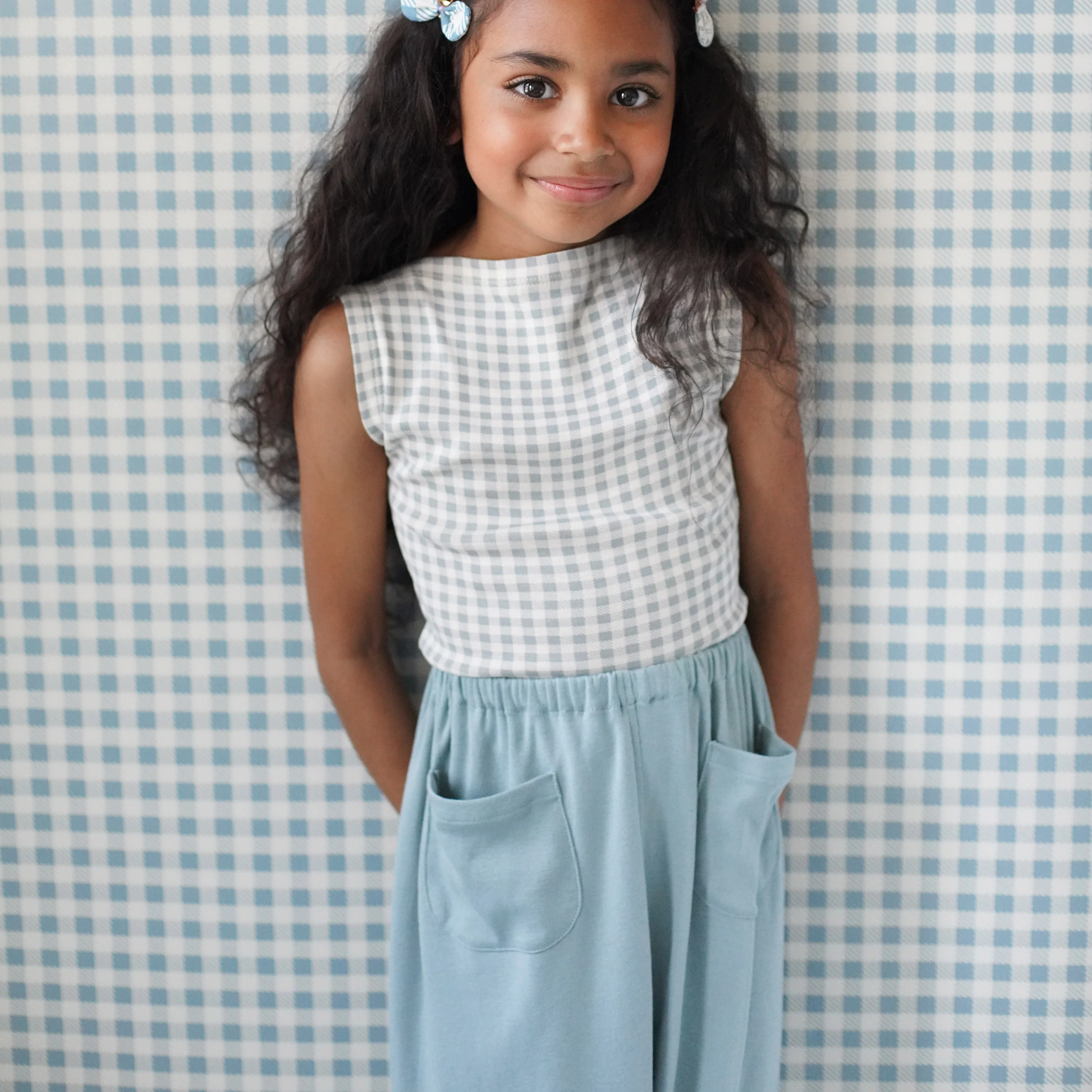 Kids Pima Cotton Harem - Azul - Image 3