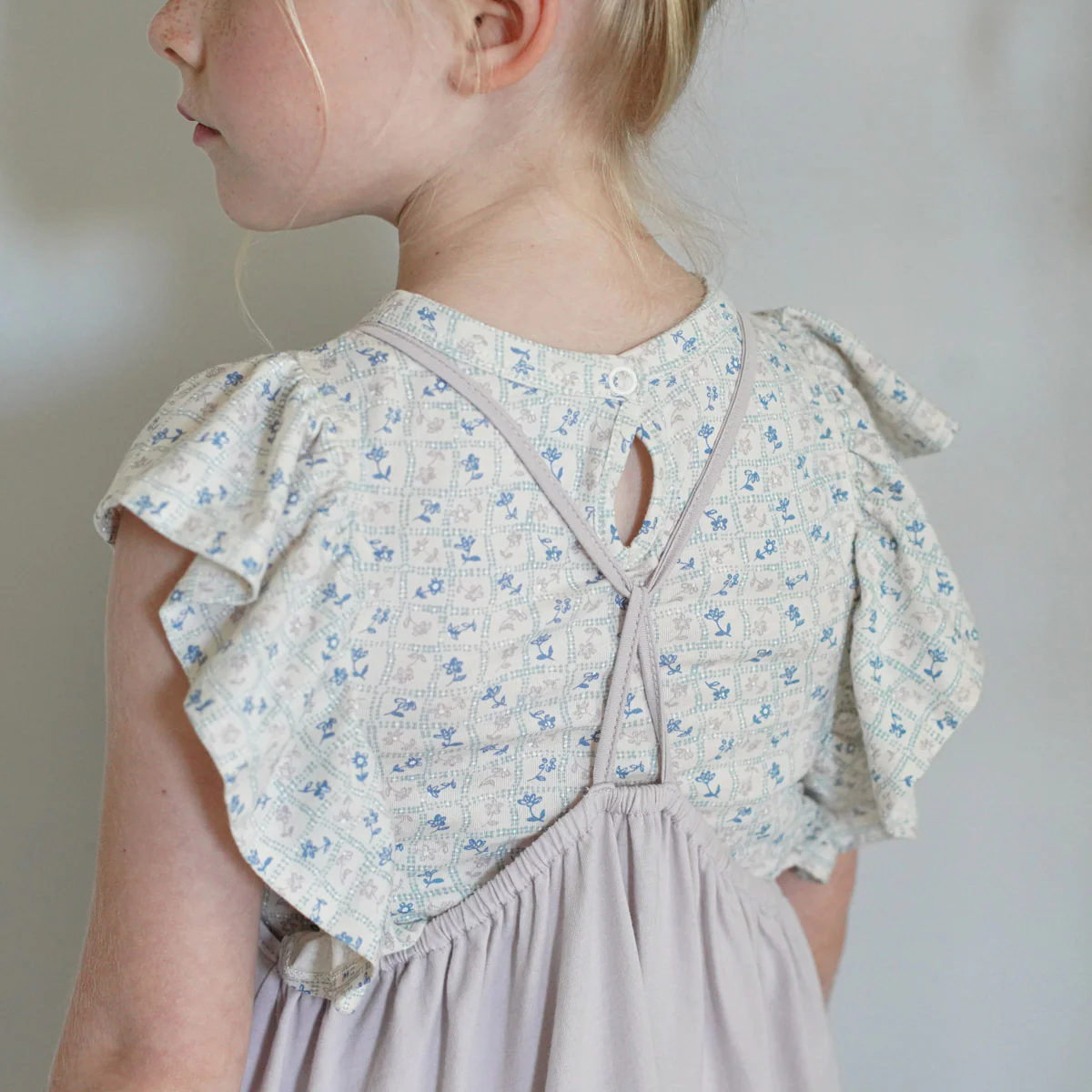 Kids Pima Cotton Loop Dress- Seashell - Image 3