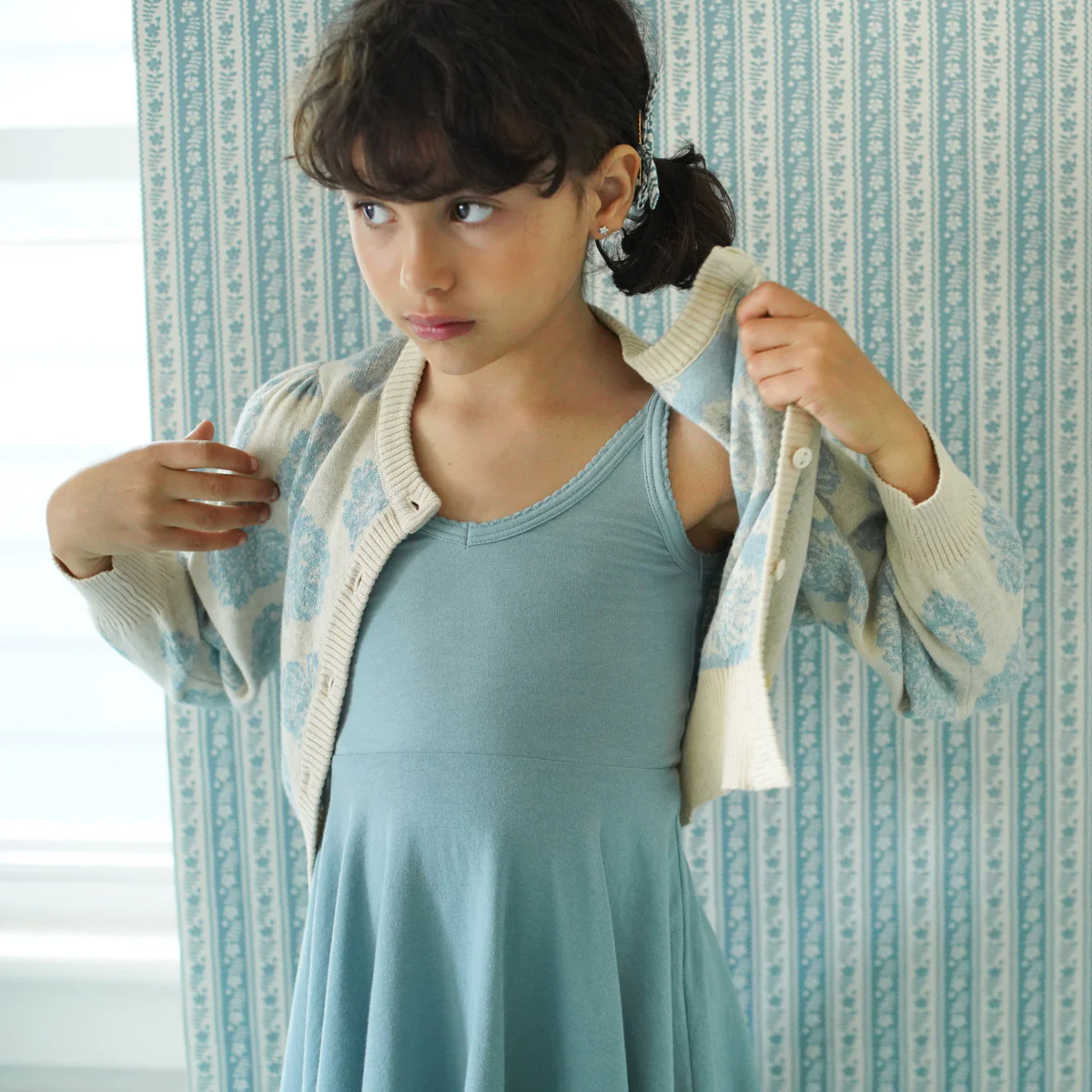 Kids Pima Cotton Pixie Dress - Azul - Image 5