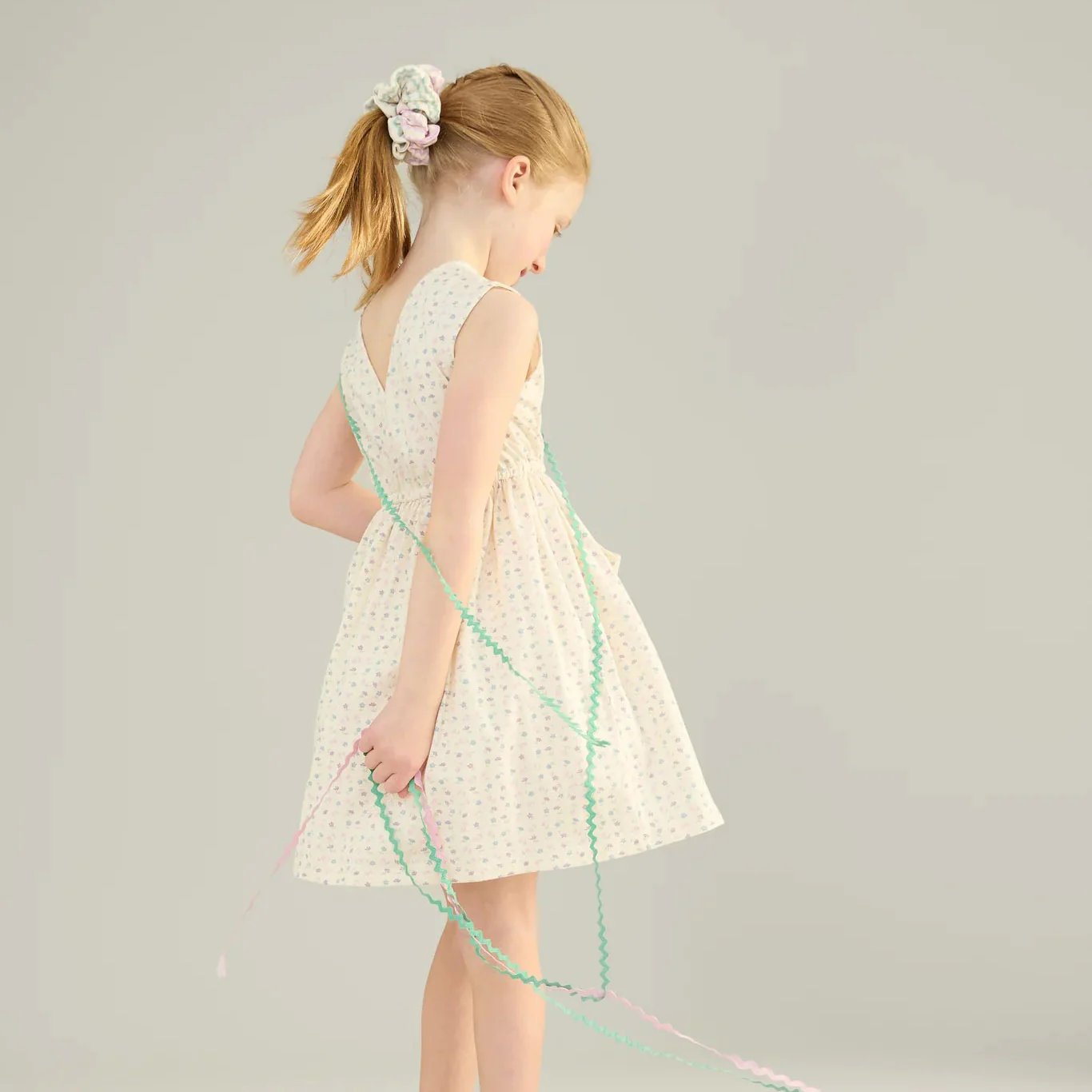 Kids Pima Cotton Pocket Dress - Mix Chicweed print