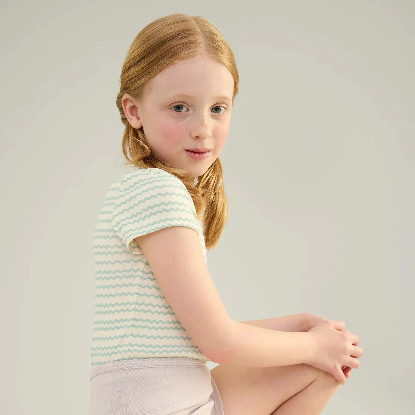 Kids Pima Cotton Pouf Tee - Mentha Ric Rac Print - Image 3