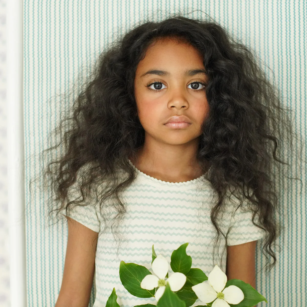 Kids Pima Cotton Pouf Tee - Mentha Ric Rac Print - Image 4