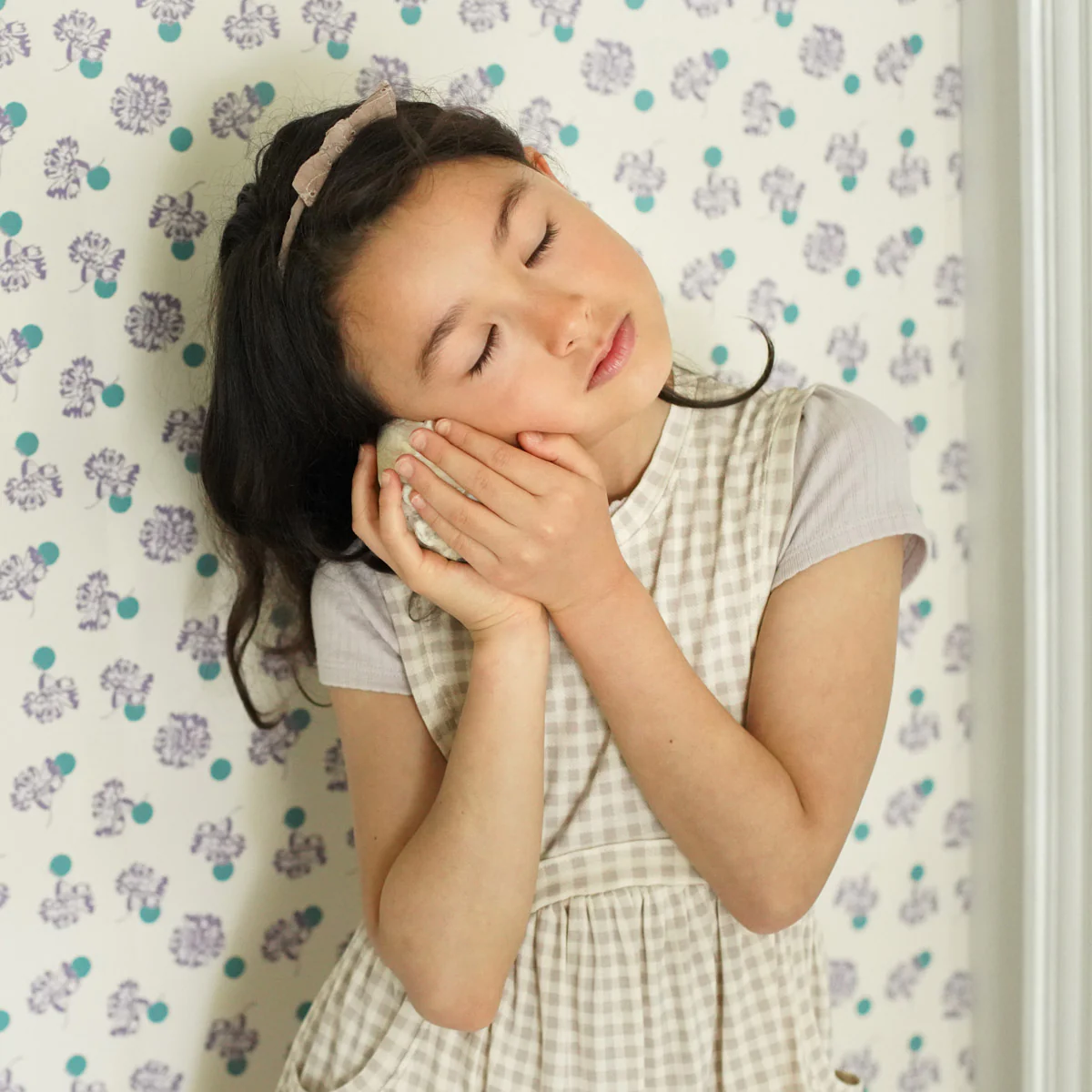 Kids Pima Cotton Pouf Tee - Seashell Pointelle - Image 3