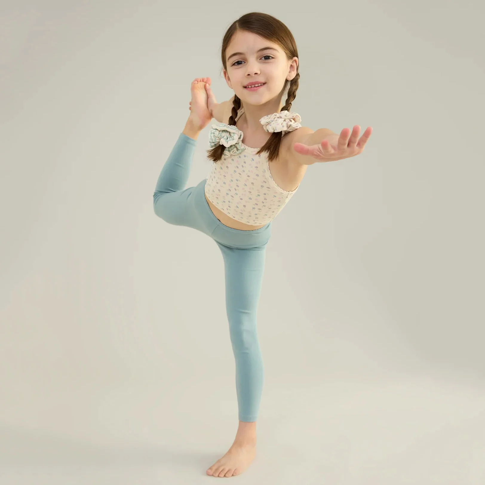Kids Pima Cotton Stretch Leggings - Azul - Image 2