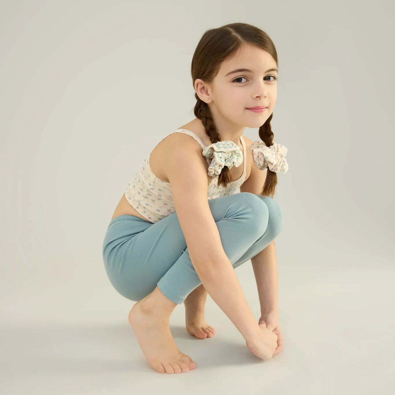 Kids Pima Cotton Stretch Leggings - Azul - Image 3
