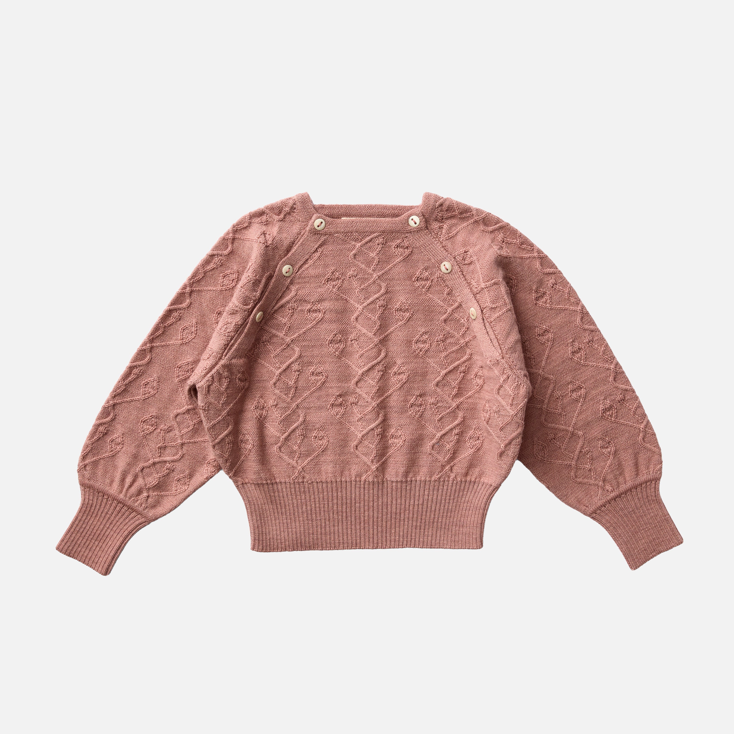 Kids Merino Wool Hawk pullover - Rosewood - Image 2