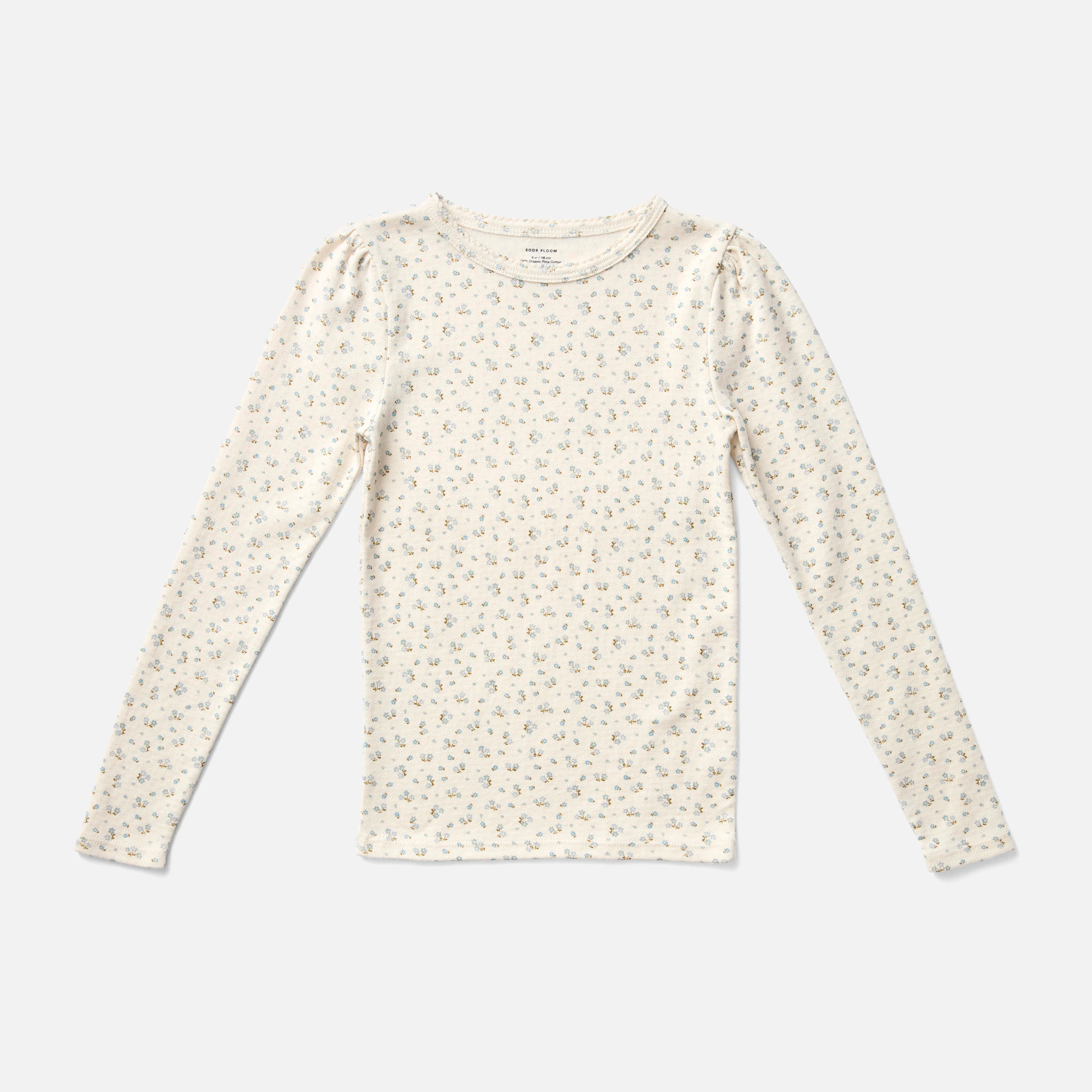 Kids Pima Cotton Pouf Tee - Calico Pointelle Oasis