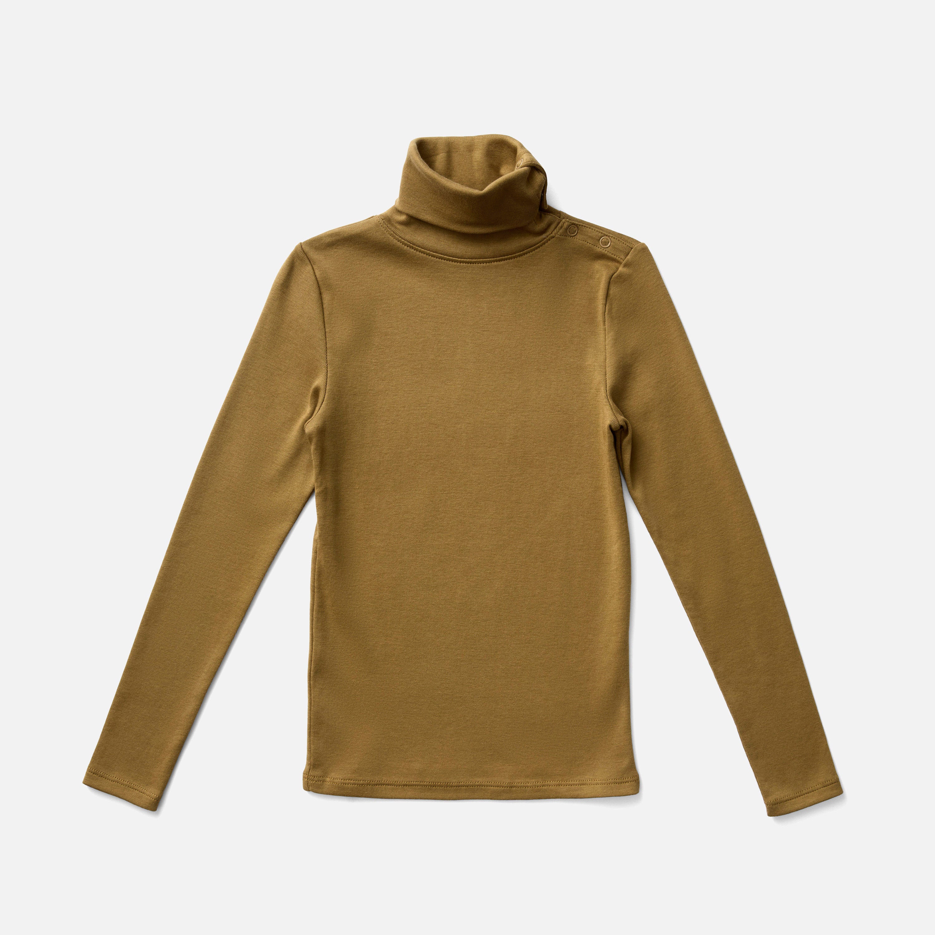 Kids Pima Cotton Snap Turtleneck - Brush