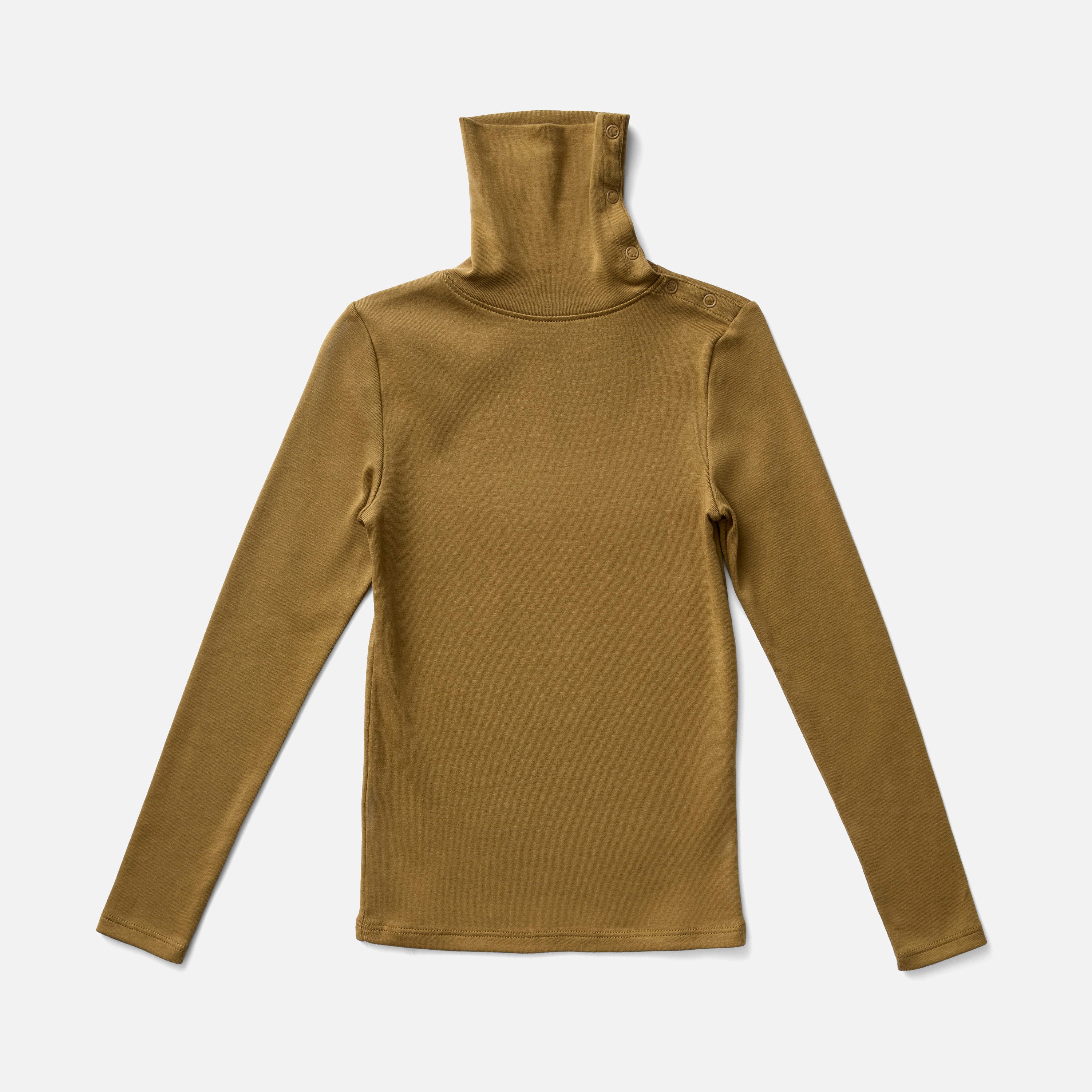 Kids Pima Cotton Snap Turtleneck - Brush - Image 3