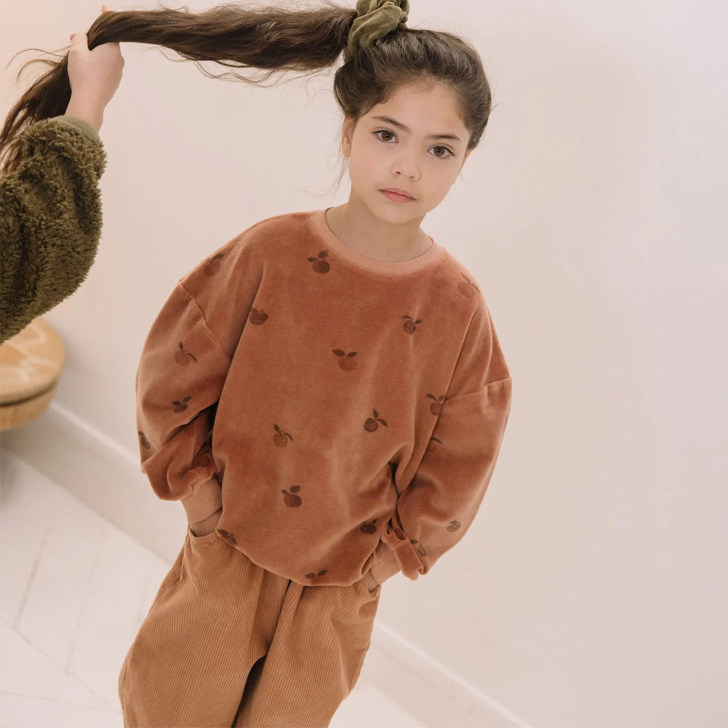 Cotton Terry Classic Sweatshirt - Old Pink Apples - Image 9