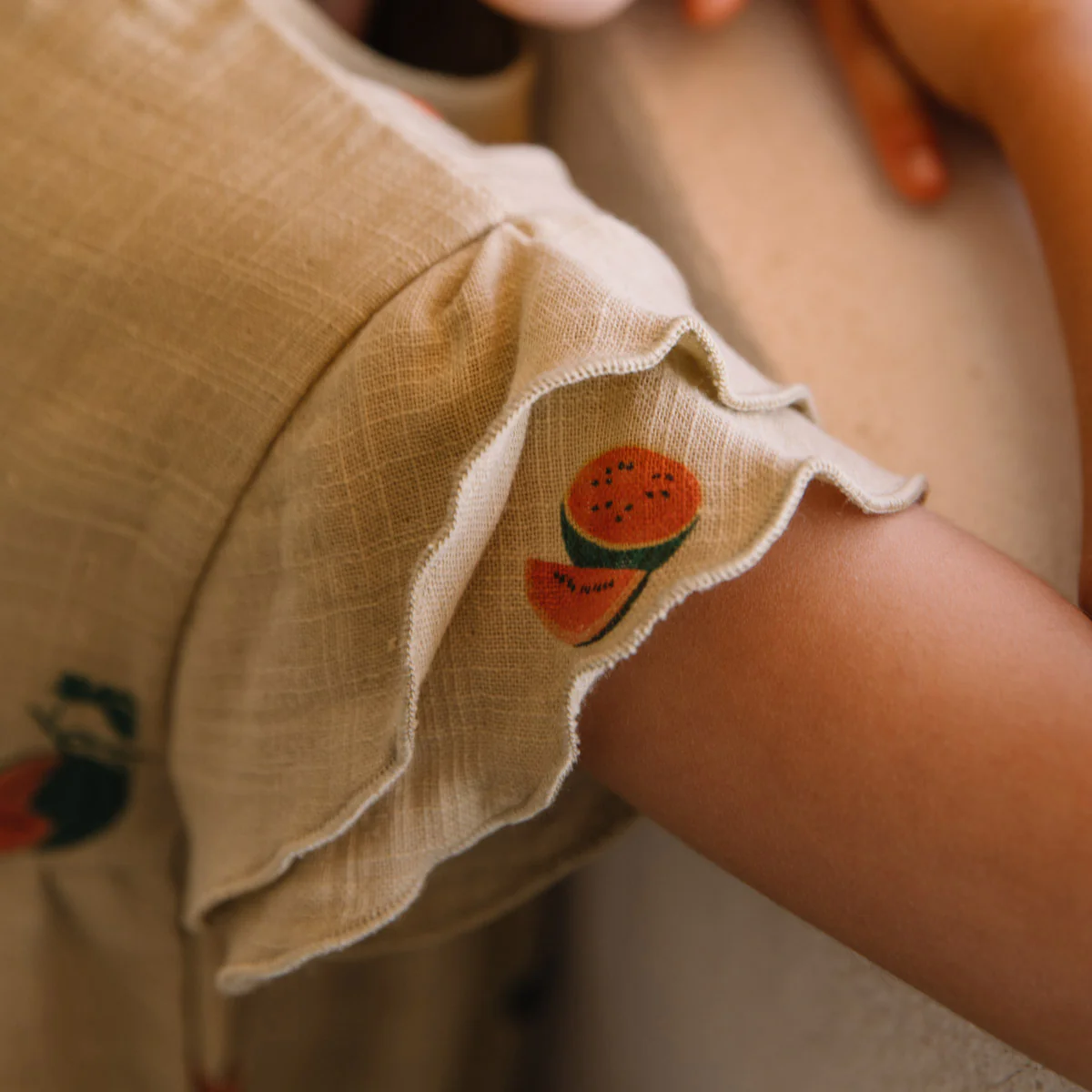 Kids Cotton Cousine Dress - Starfish/Watermelon - Image 6