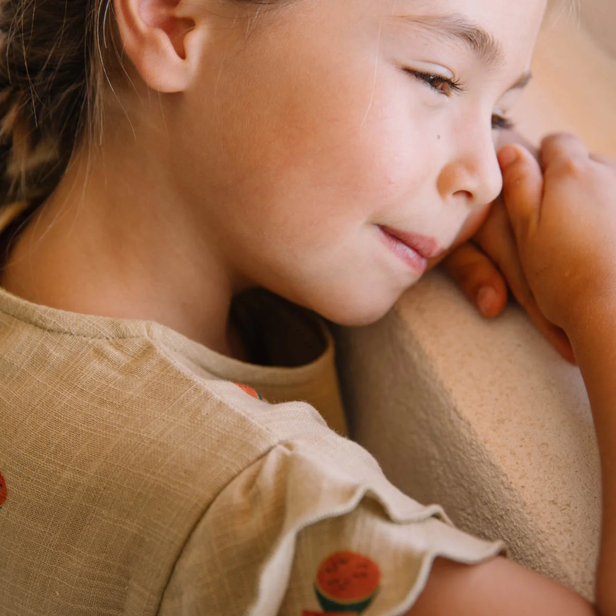 Kids Cotton Cousine Dress - Starfish/Watermelon - Image 7
